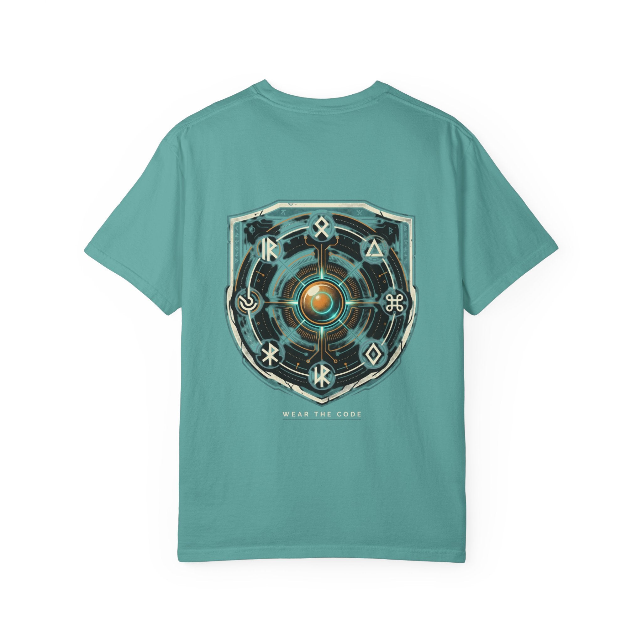 Power Runs Black PRB "Wear The Code" Mystic Shield T-Shirt — Geometric Sigil Graphic Tee by Printify