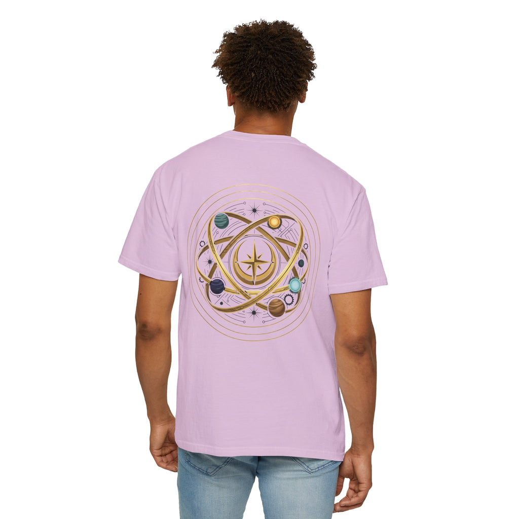 PRB Crown & Cosmos Graphic T-Shirt | Gold Royal Crest & Celestial Back by Printify