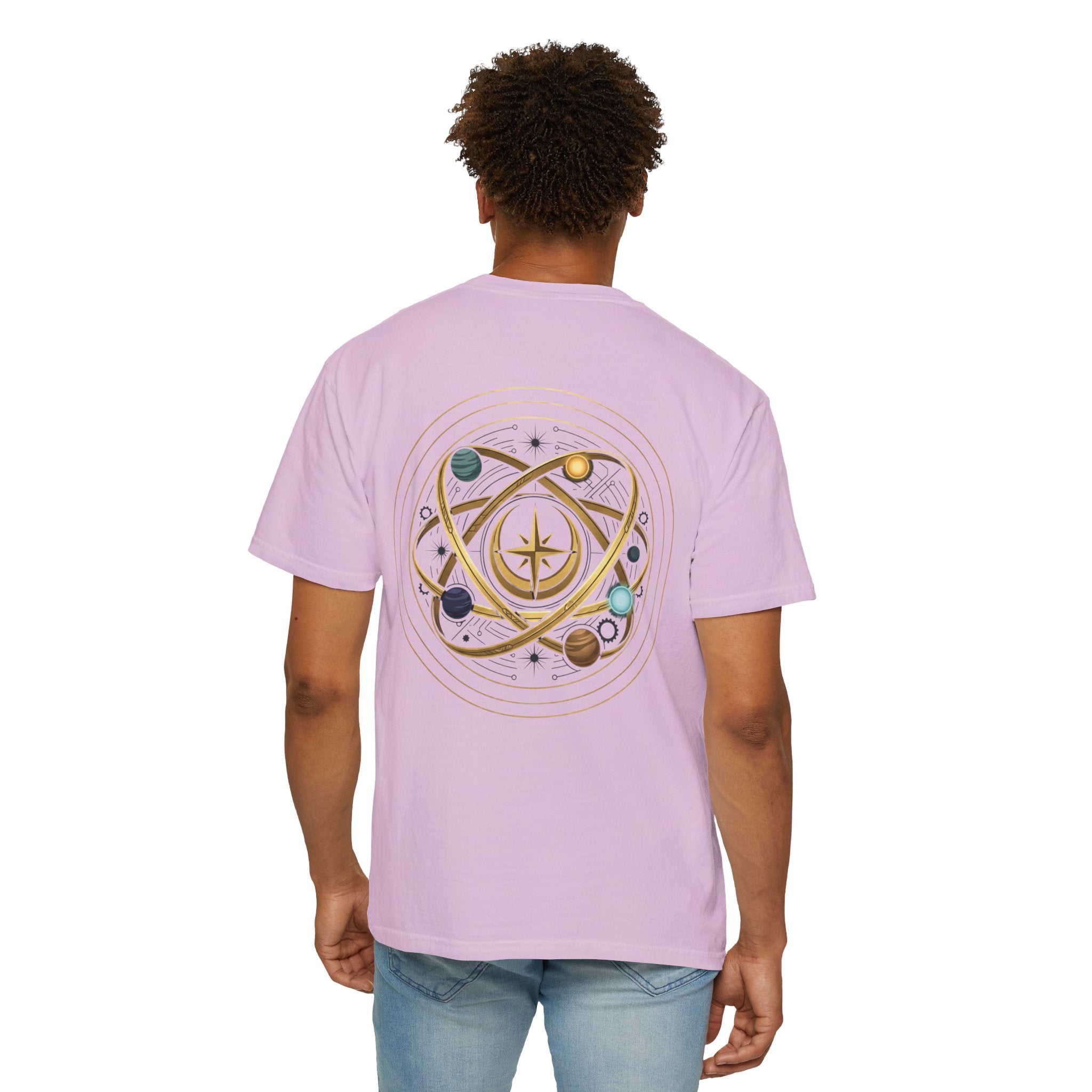 PRB Crown & Cosmos Graphic T-Shirt | Gold Royal Crest & Celestial Back by Printify