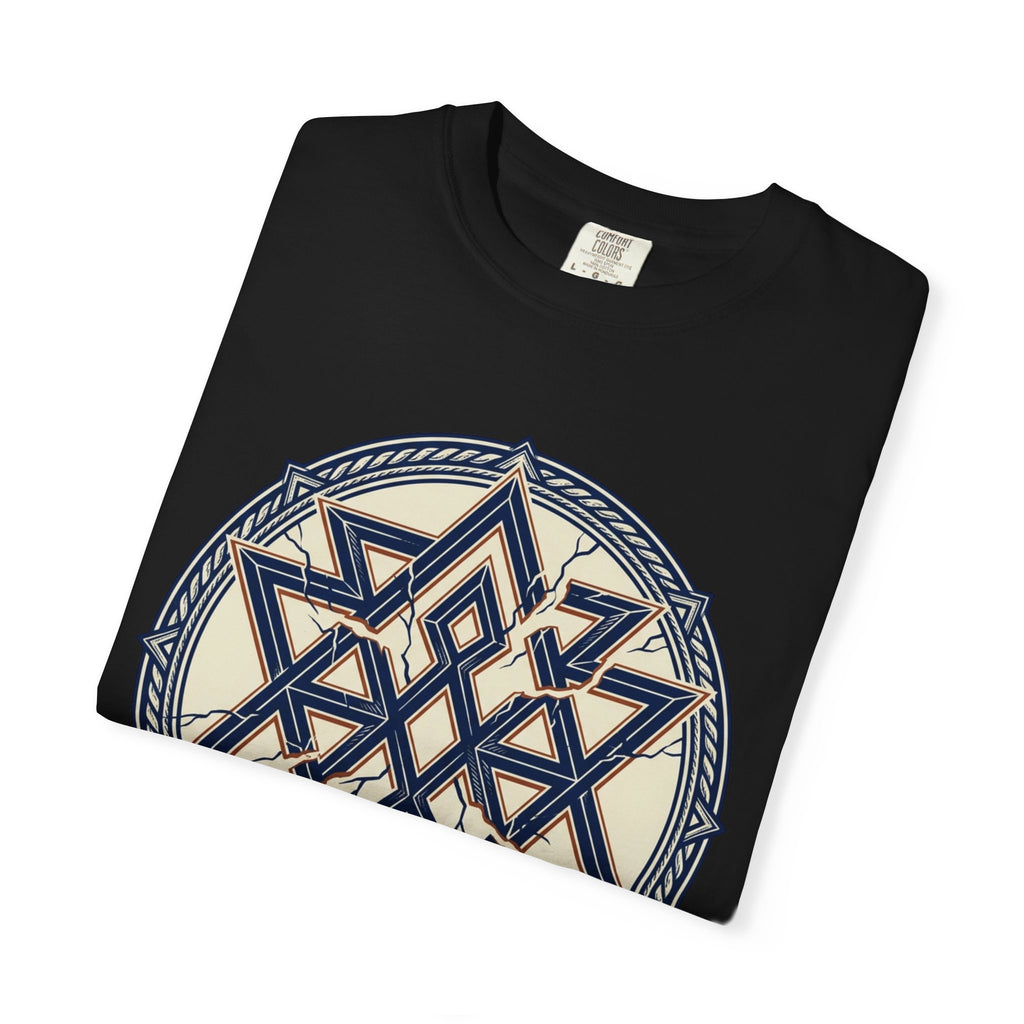 Power Runs Black PRB Geometric Star Mandala T-Shirt — "Control Fractures the Flow" Graphic Tee by Power Runs Black