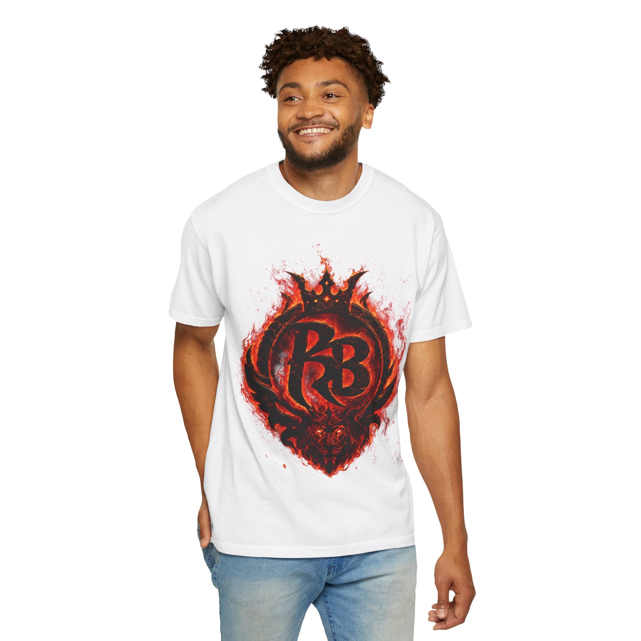 Power Runs Back PRB Flame Logo T-shirt | Fiery Emblem Tee, Grunge Rock Chic by Power Runs Black