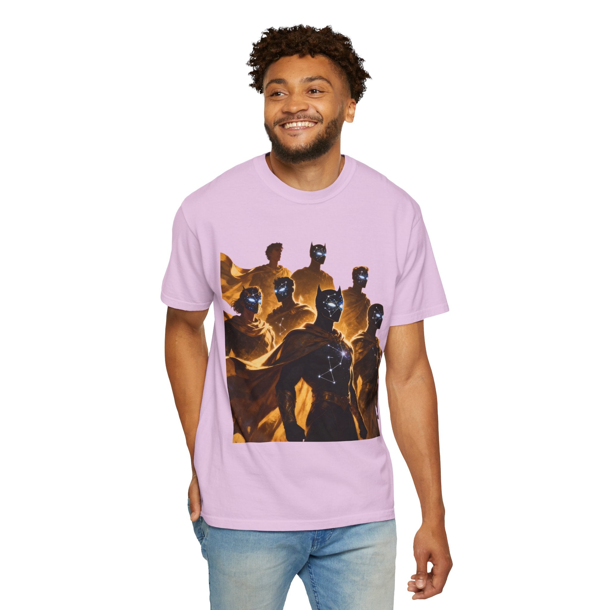 PRB Cosmic Heroes Graphic Tee (Golden Cloaks & Starry Faces) by Power Runs Black