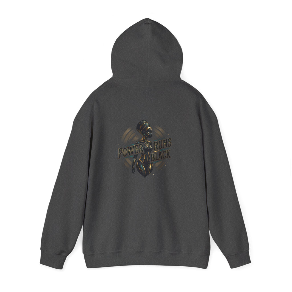 Power Runs Black PRB Logo Hoodie — Ascension State Crown Design by Printify