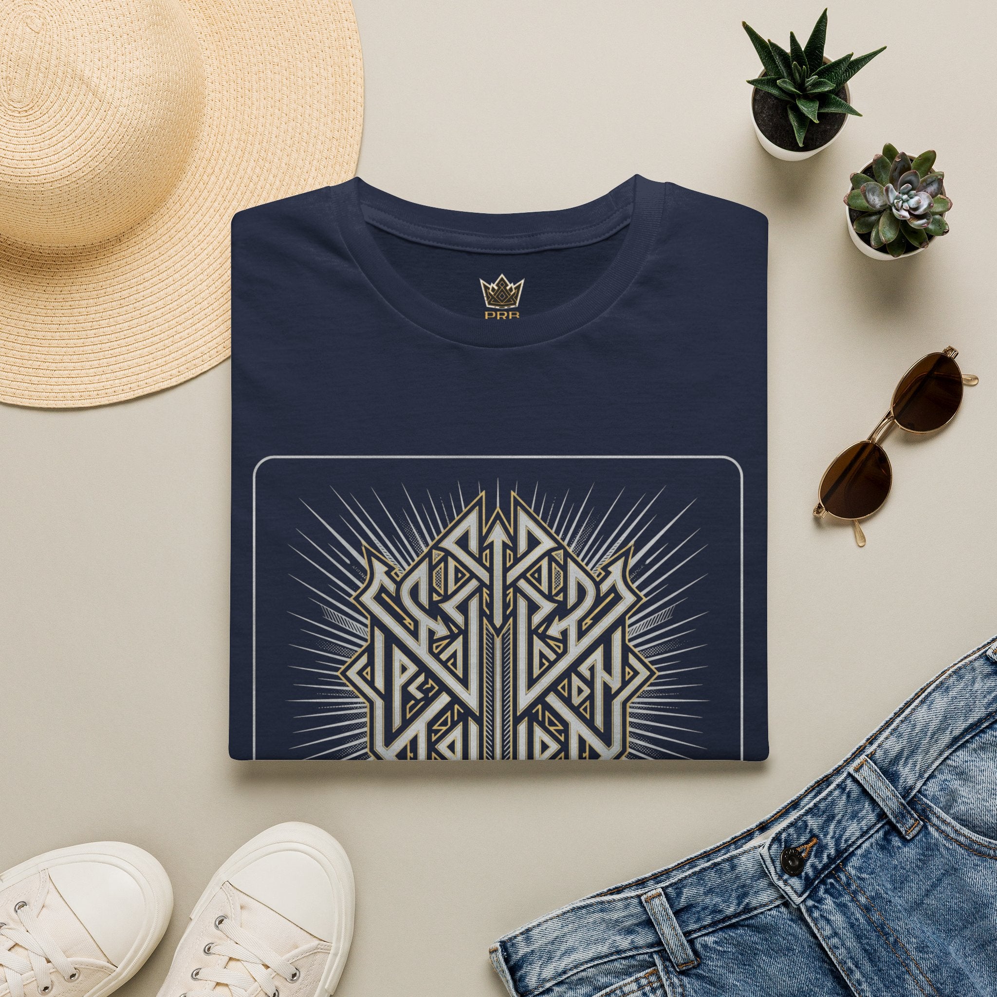 Power Runs Black PRB The Current Geometric Logo T-Shirt by Printify