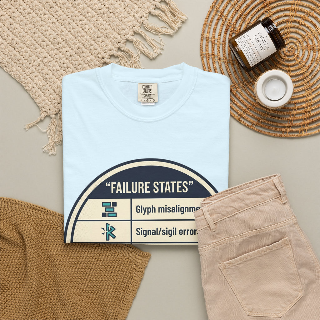 Power Runs Black PRB Failure States T-Shirt — Sci‑Fi Status Badge Graphic Tee by Printify