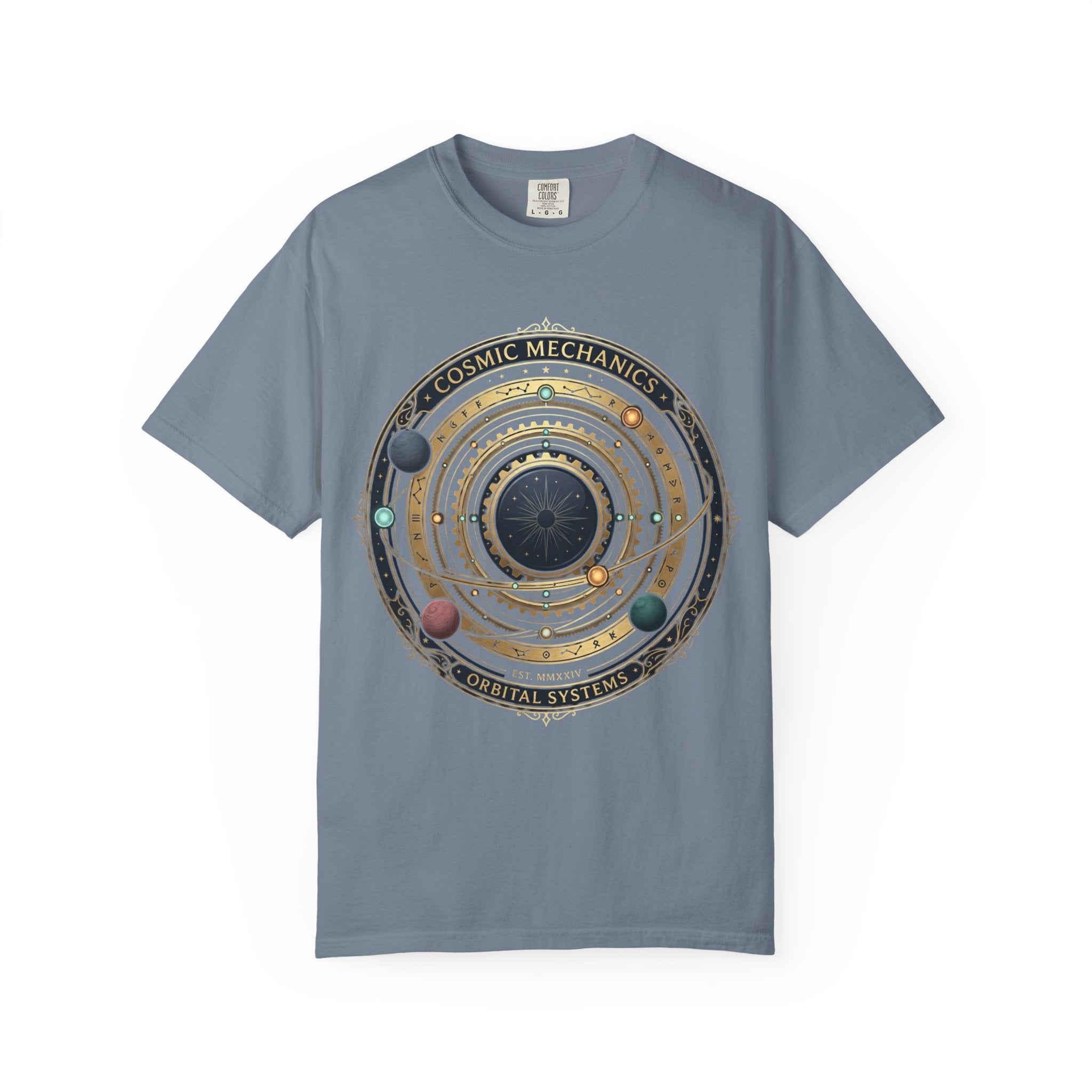 PRB Cosmic Mechanics Solar System Graphic T-Shirt | Planetary Orbit Tee by Printify