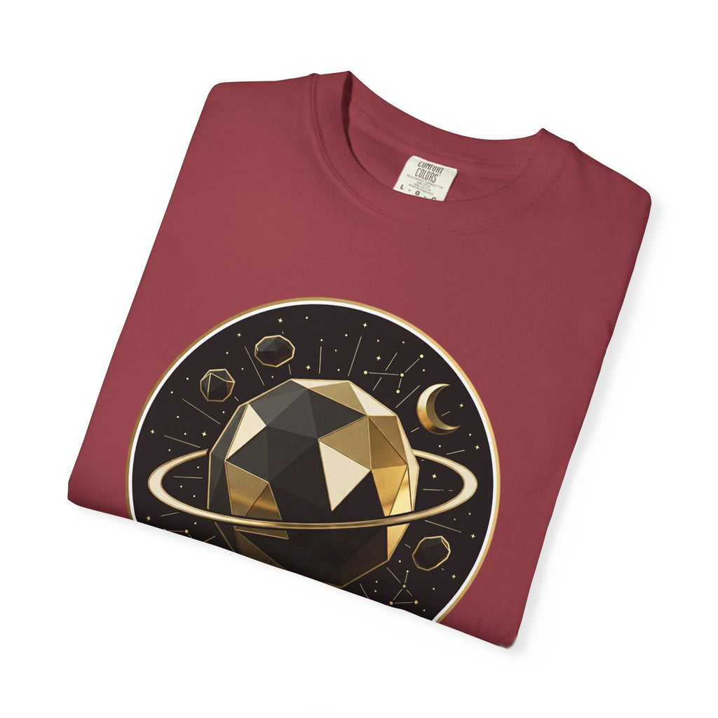 PRB Cosmos Geometric Planet T-Shirt by Power Runs Black