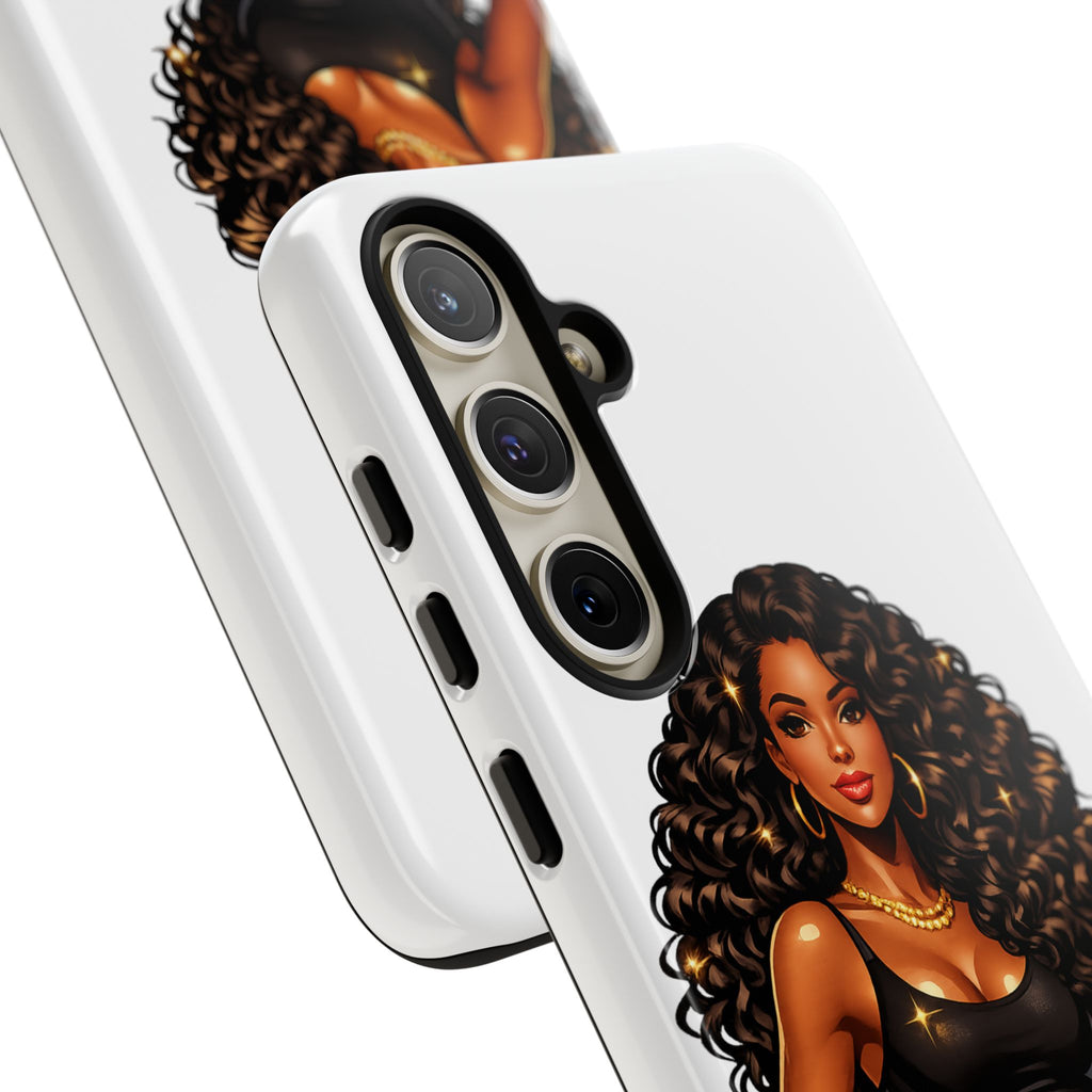 Pretty Rich Bitch by PRB Curly Hair Phone Case by Power Runs Black