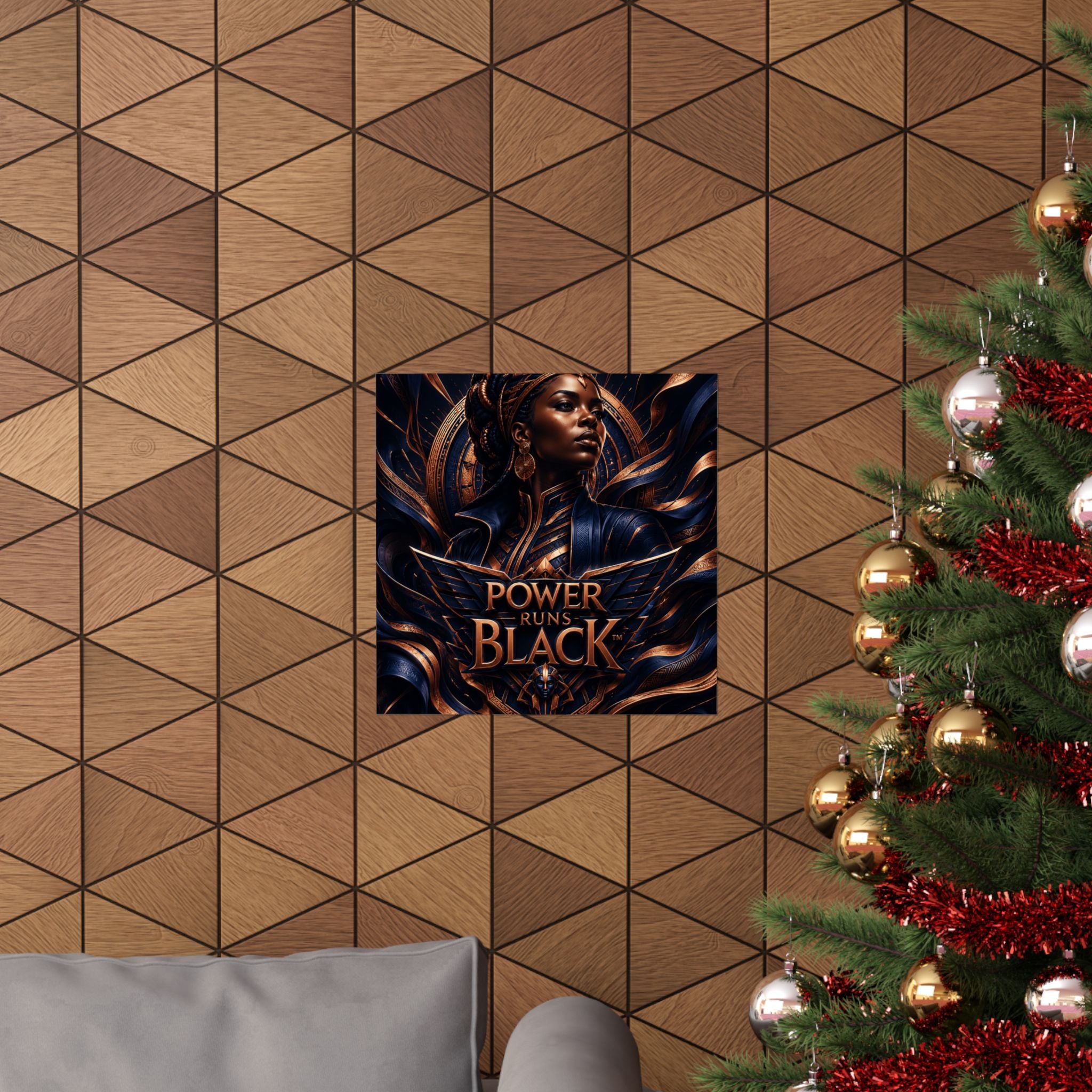 Power Runs Black Matte Poster — Afrocentric Inspirational Wall Art by Power Runs Black