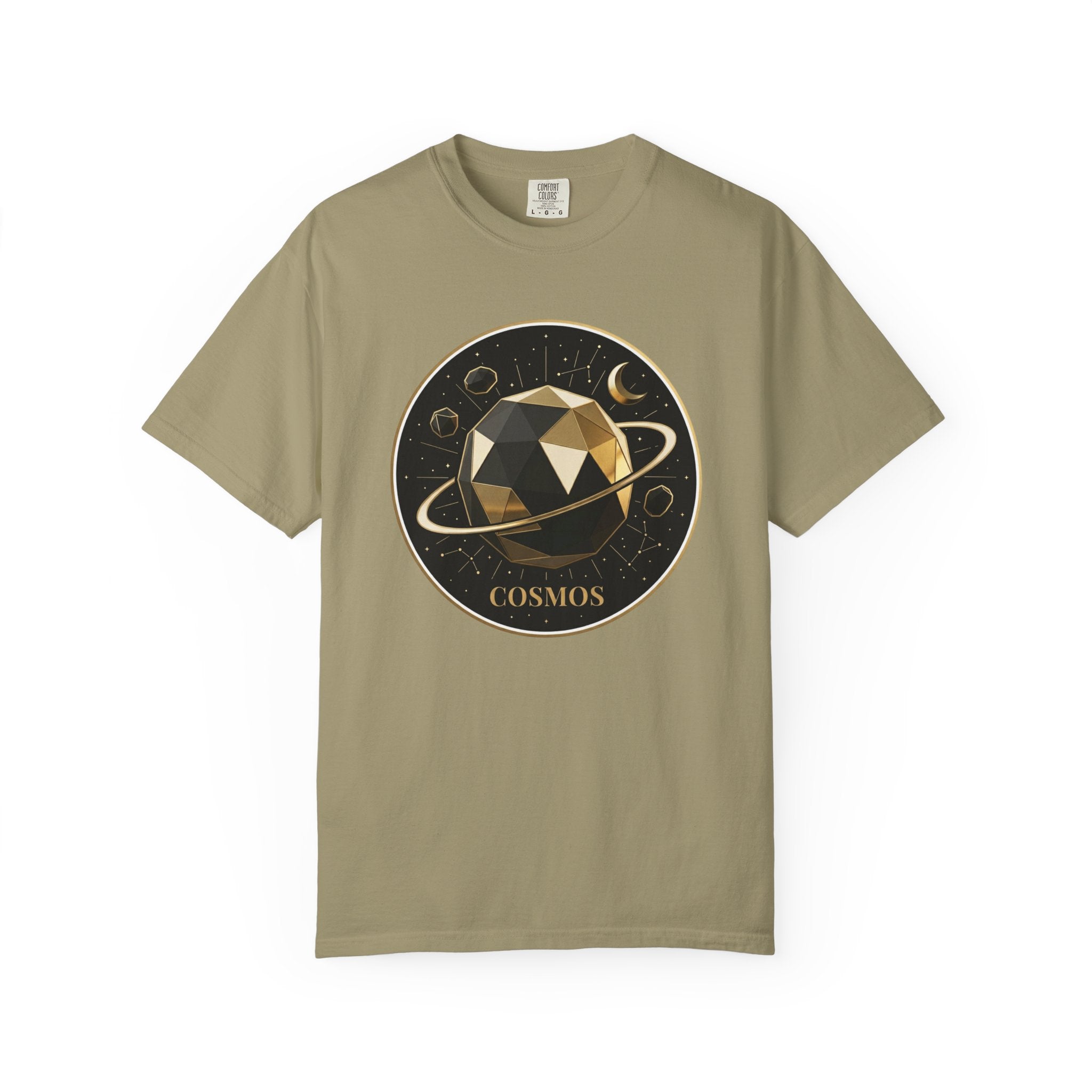PRB Cosmos Geometric Planet T-Shirt by Power Runs Black