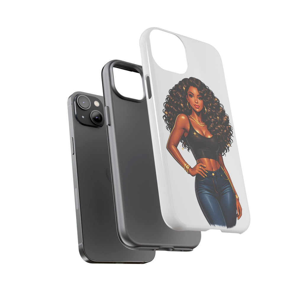Pretty Rich Bitch by PRB Curly Hair Phone Case by Printify