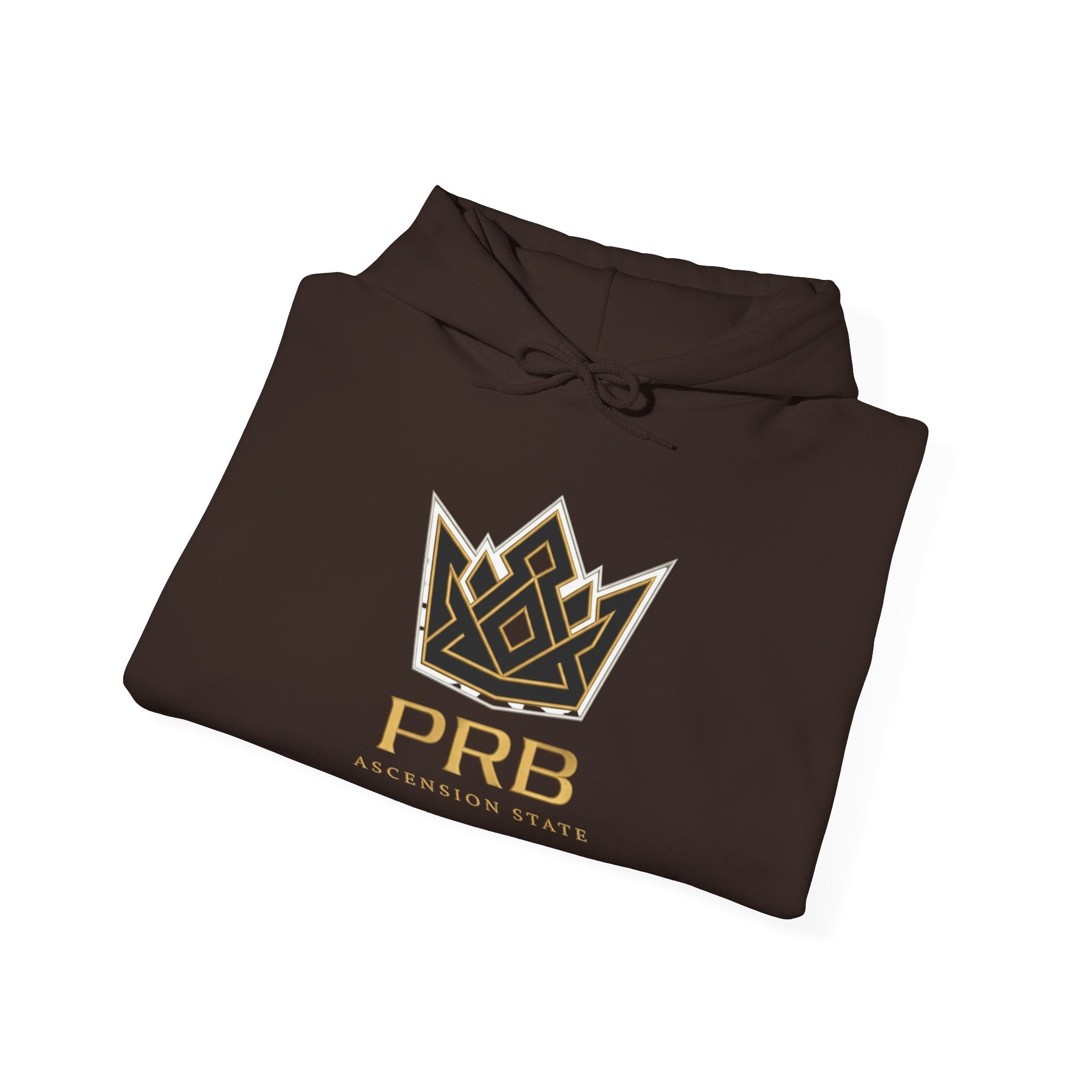 Power Runs Black PRB Logo Hoodie — Ascension State Crown Design by Printify