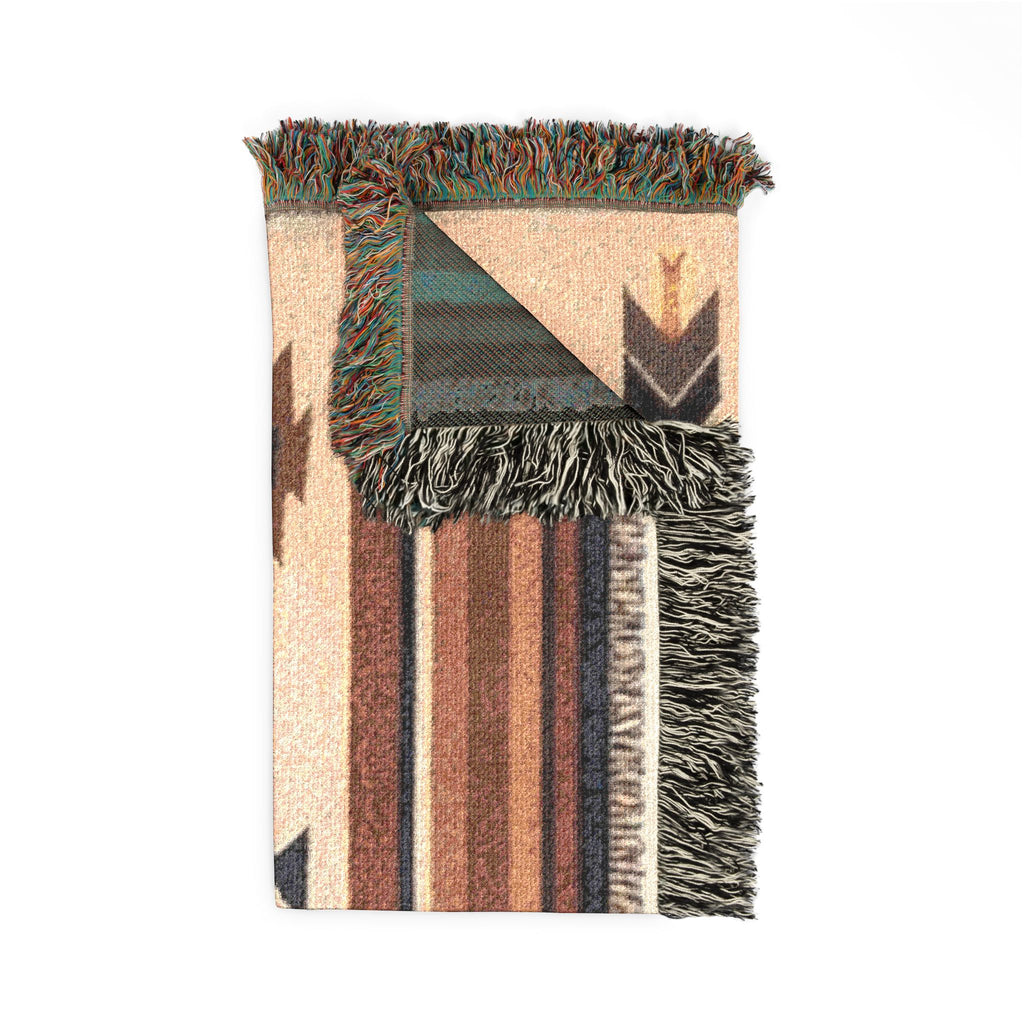 PRB Southwestern Navajo Diamond Woven Blanket | Aztec Throw Blanket by Power Runs Black