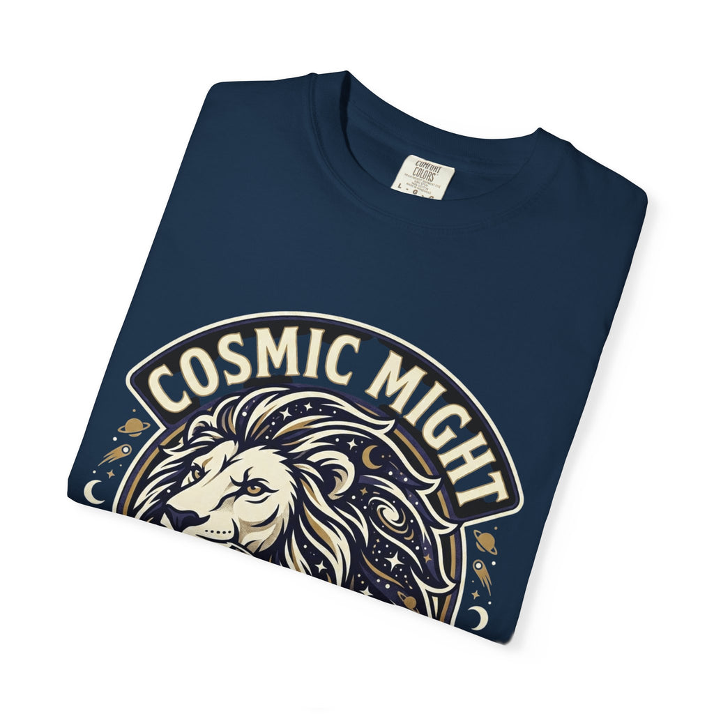 PRB Starforged Flex Cosmic Might Unleashed Lion Graphic T-Shirt — "Unleashed" Inspirational Lion Tee by Power Runs Black