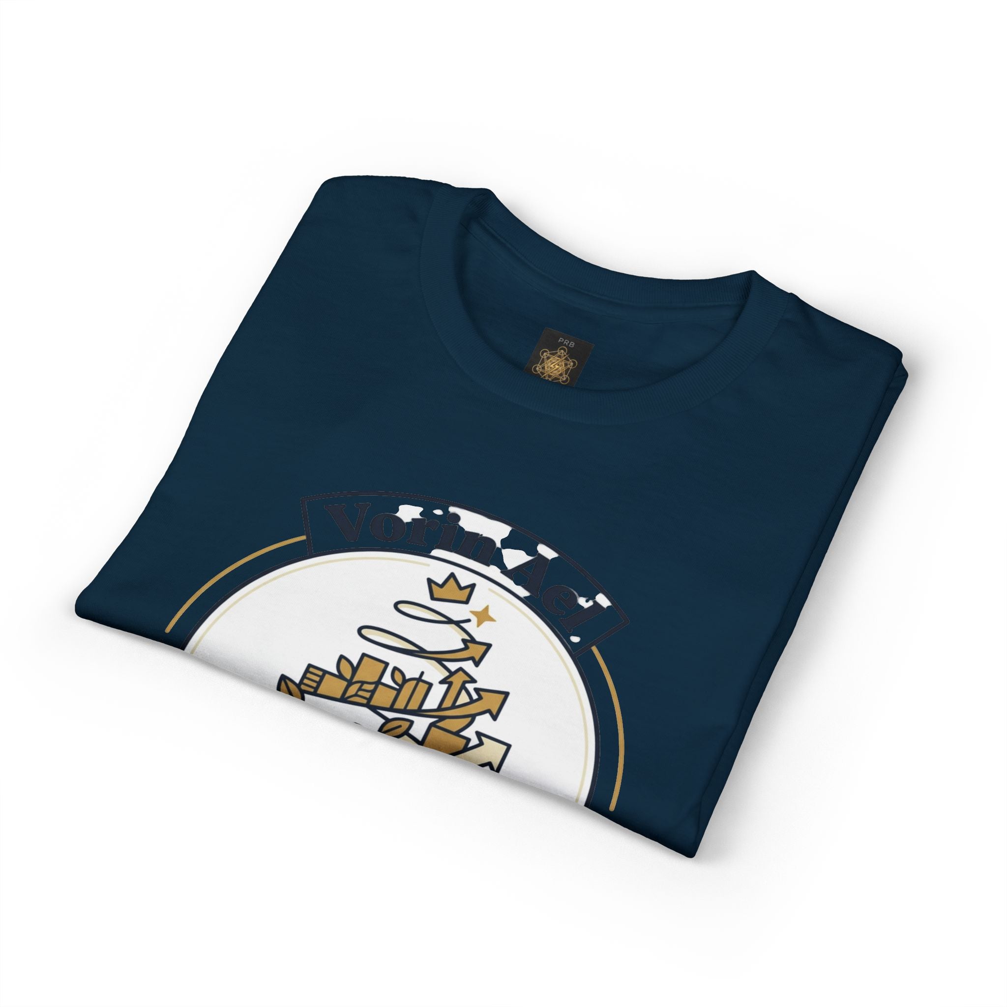 Power Runs Black PRB Vorin Ael Crest T-Shirt — Fantasy Guild Emblem Tee by Printify