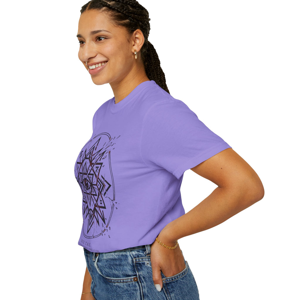 Power Runs Black PRB Eryx Tal Geometric Mandala T-Shirt — Symmetric Star Graphic Tee by Power Runs Black
