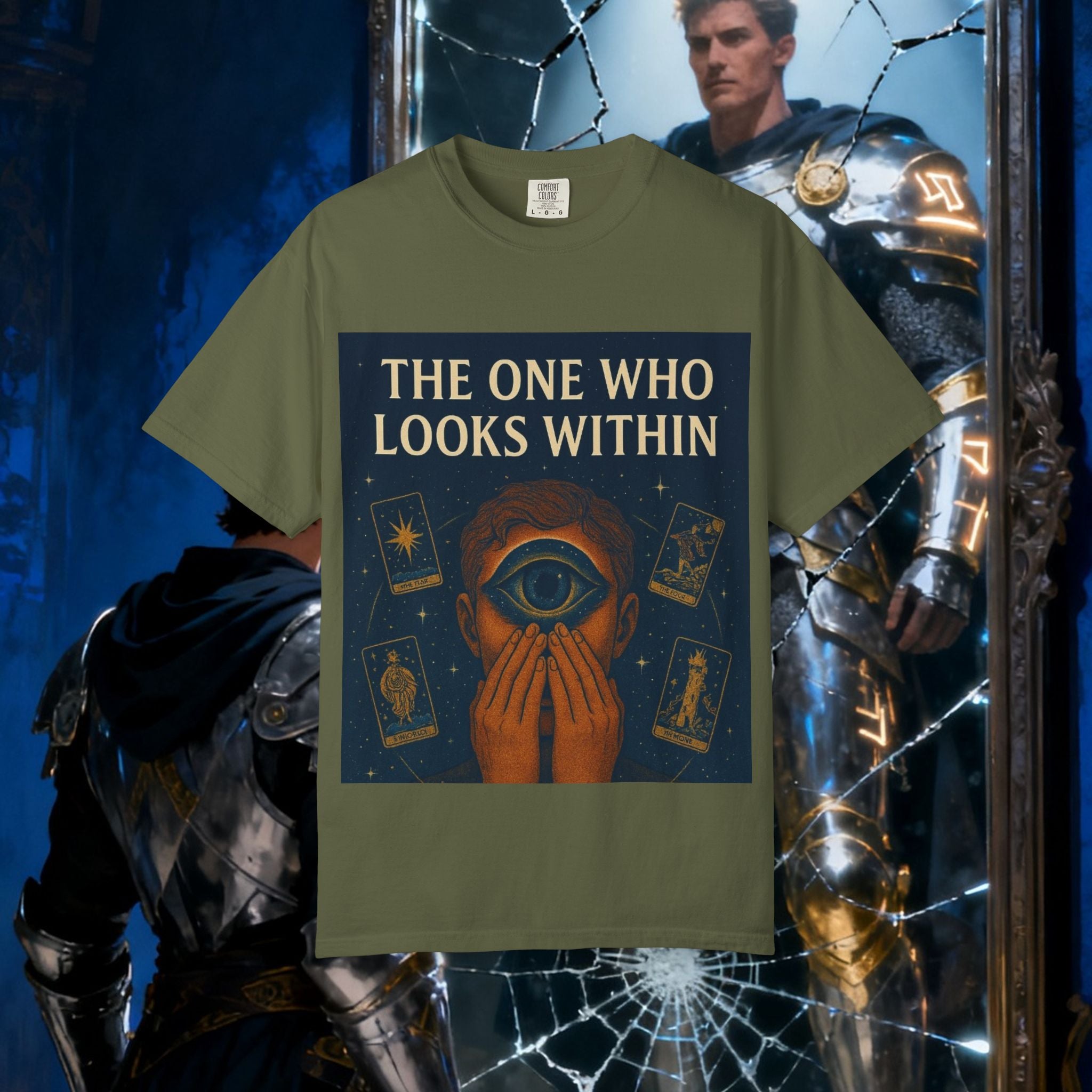 PRB Tarot Eye T-Shirt — "The One Who Looks Within" Mystical Graphic Tee by Power Runs Black
