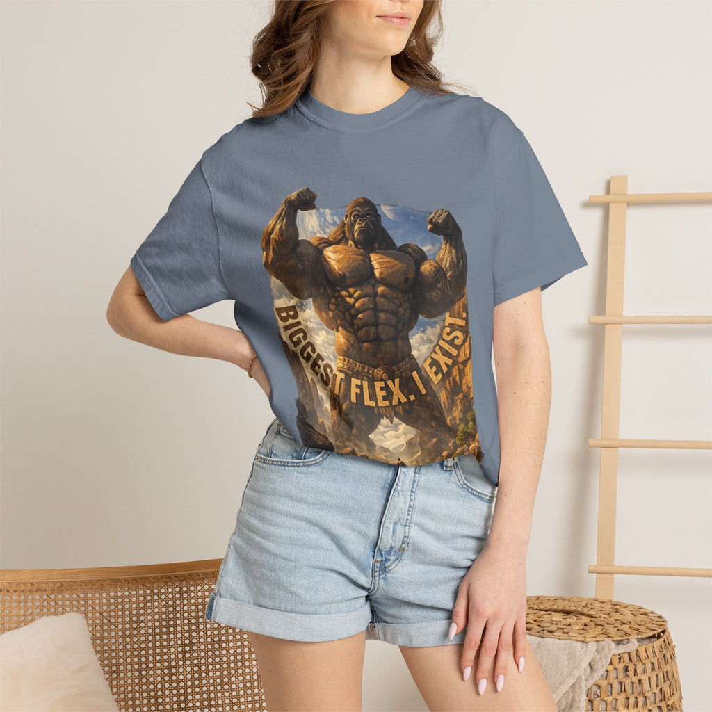 PRB Biggest Flex I Exist T-Shirt — Funny Muscle Gorilla Graphic Tee by Power Runs Black