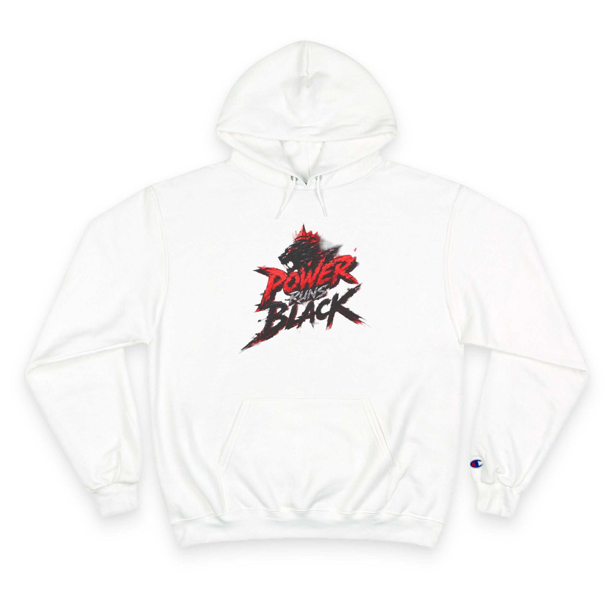 Power Runs Black logo hoodie | Flame crest design by Power Runs Black