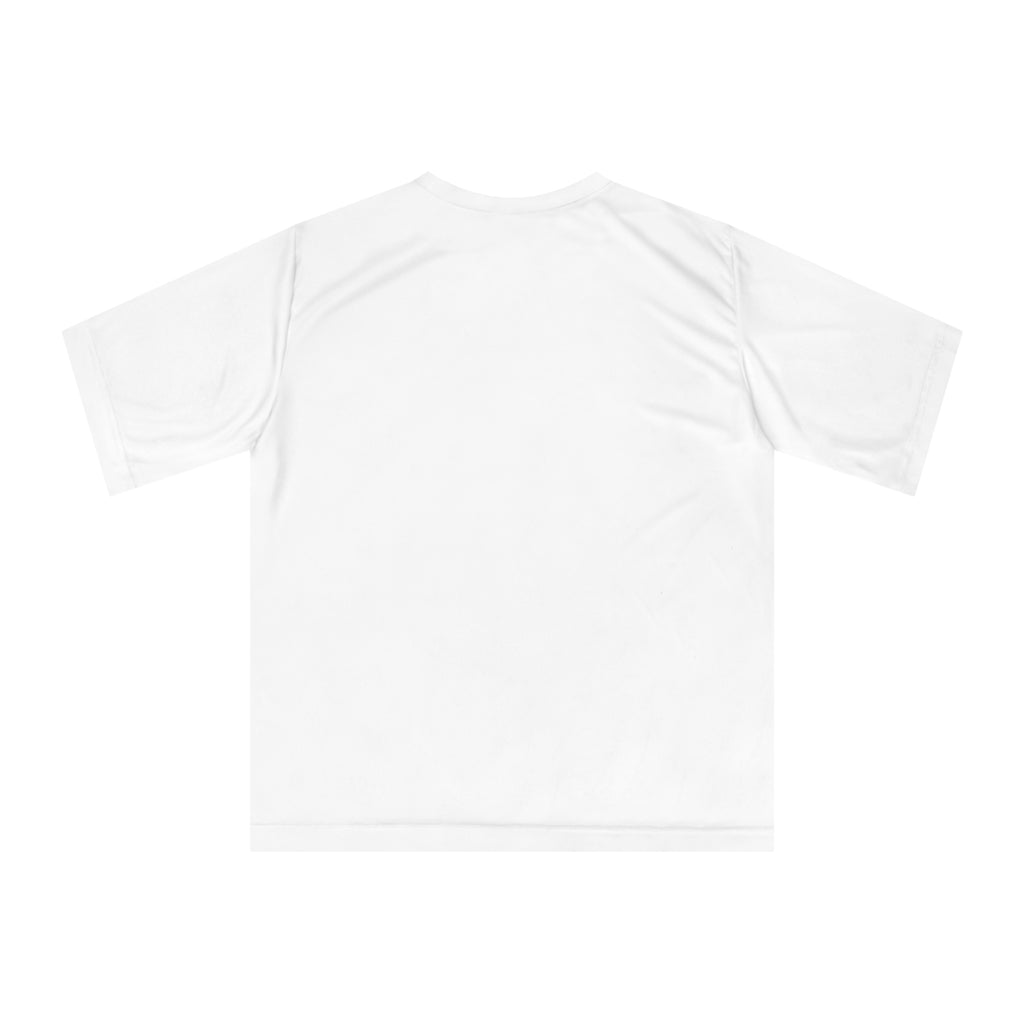 PRB White Snowy Owl Illustration T-shirt | Moonlit Night, Cabin Scene by Power Runs Black