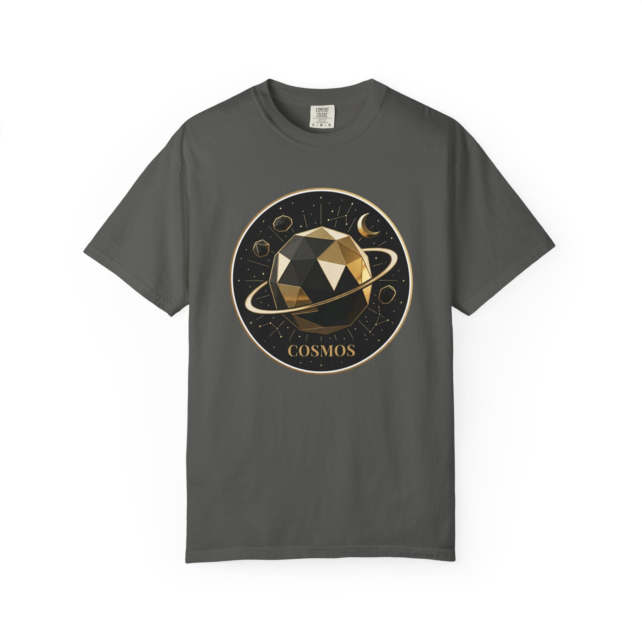 PRB Cosmos Geometric Planet T-Shirt by Power Runs Black