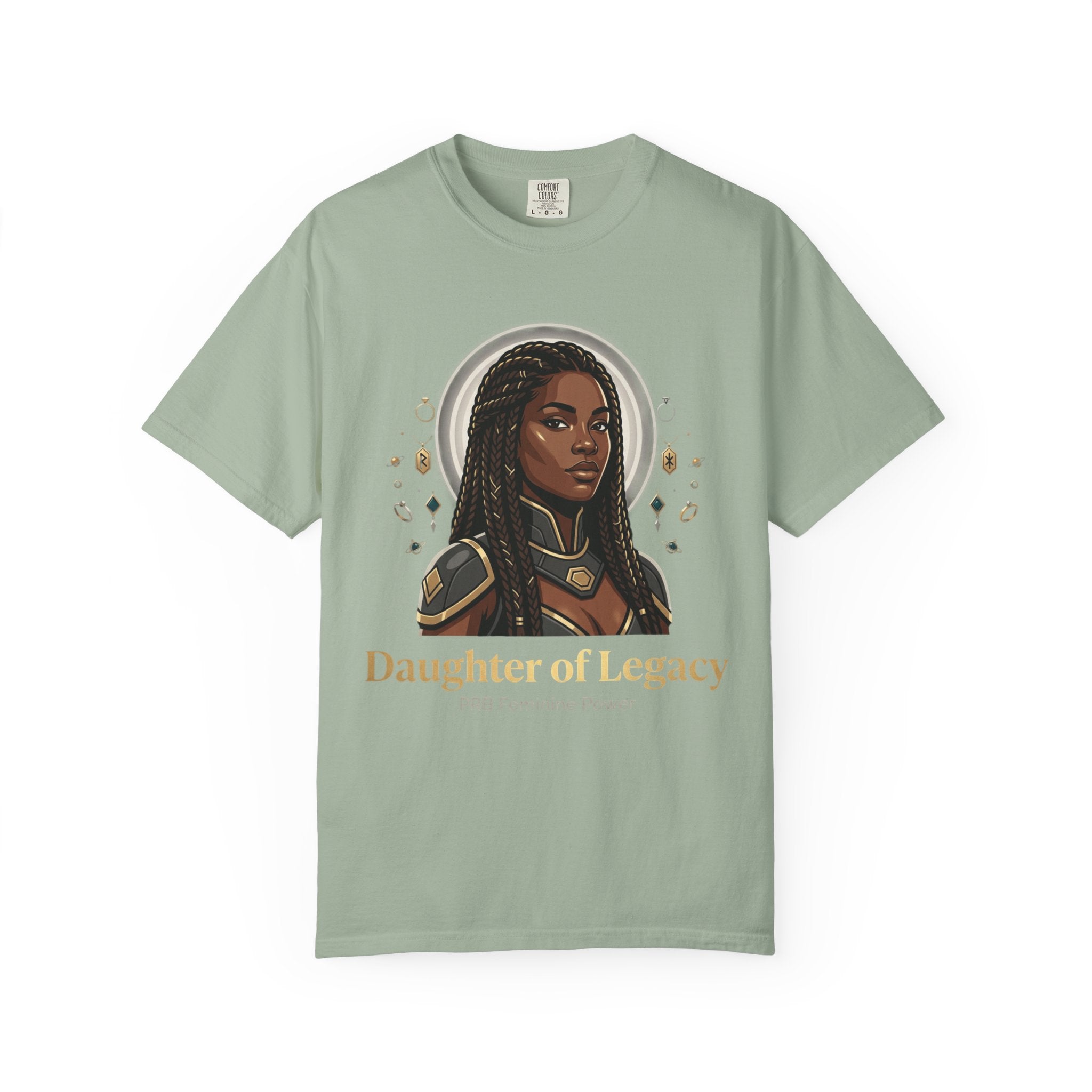 PRB Daughter of Legacy Graphic T-Shirt | Afrocentric Heroine Portrait Tee by Printify