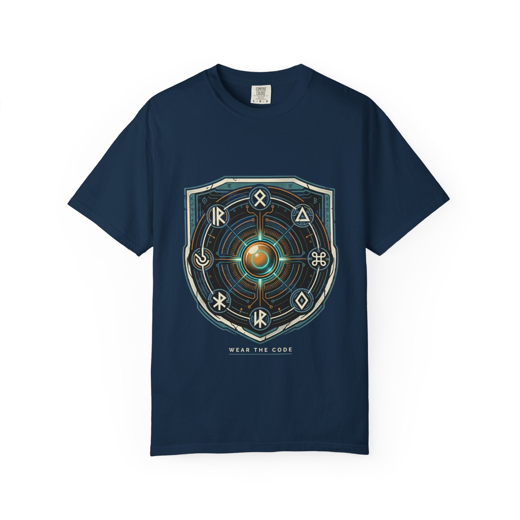 Power Runs Black PRB "Wear The Code" Mystic Shield T-Shirt — Geometric Sigil Graphic Tee by Power Runs Black