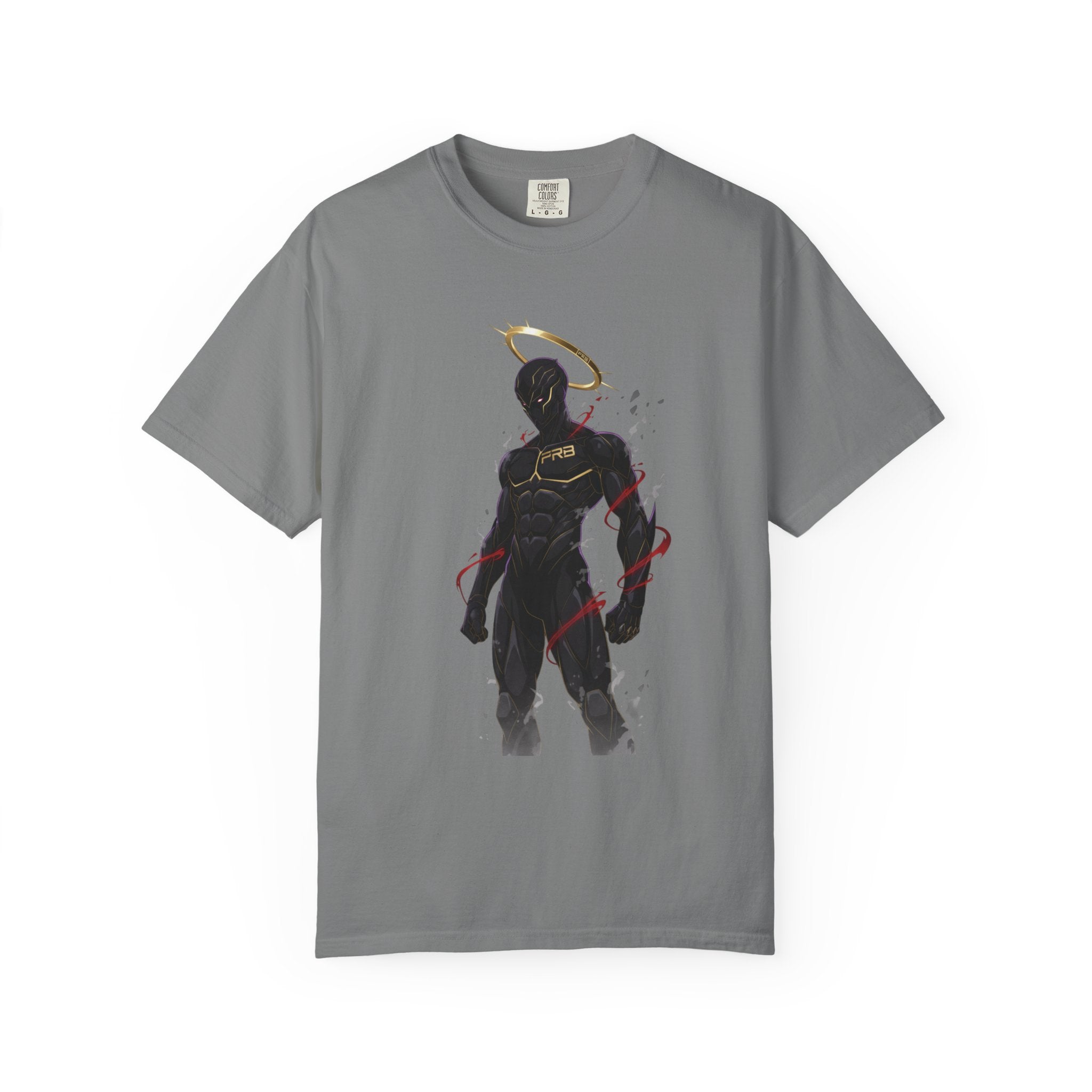 PRB Shadow Hero Graphic T-Shirt — Haloed Vigilante Illustration by Power Runs Black