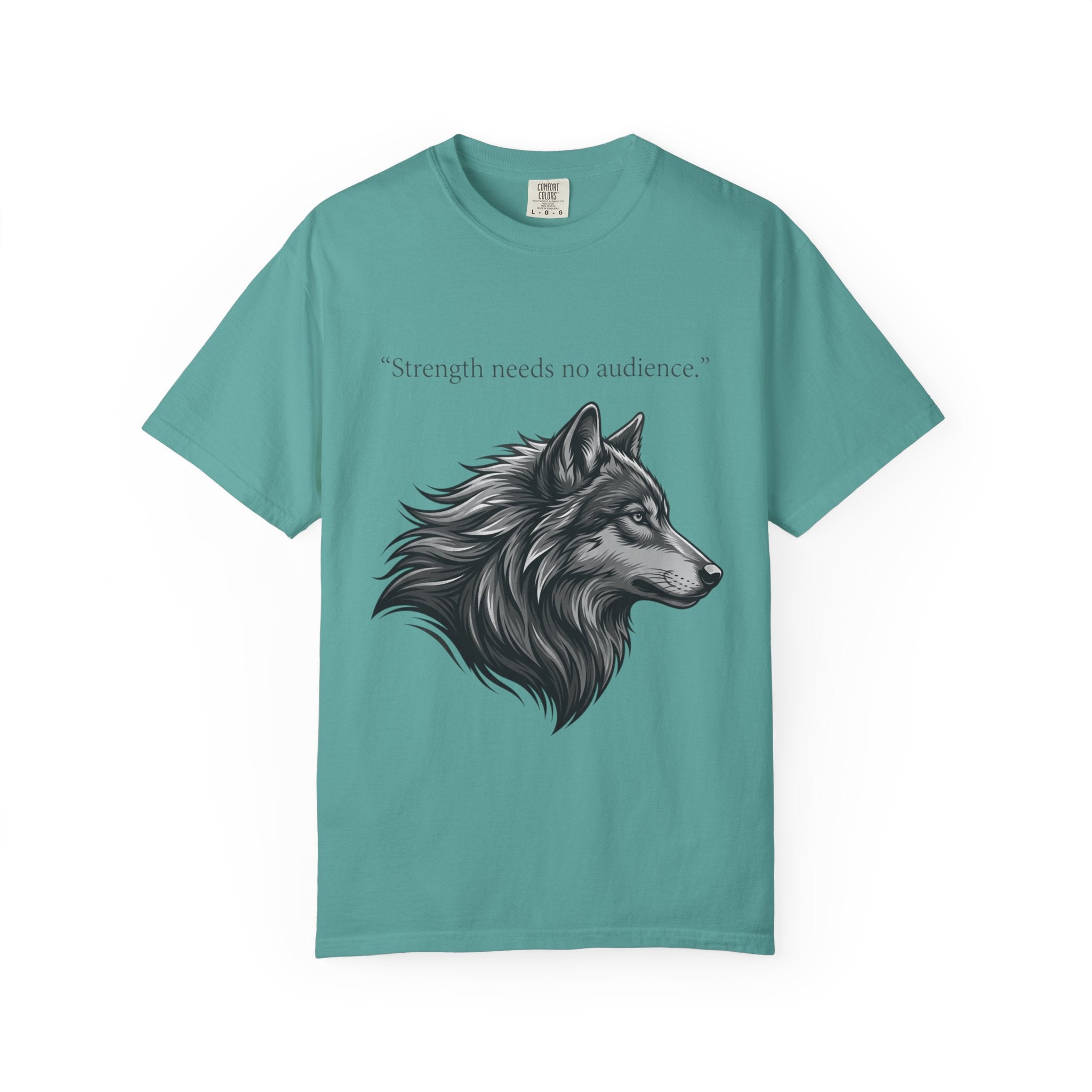 PRB Wolf Head T-Shirt — "Strength needs no audience" Inspirational Graphic Tee by Printify