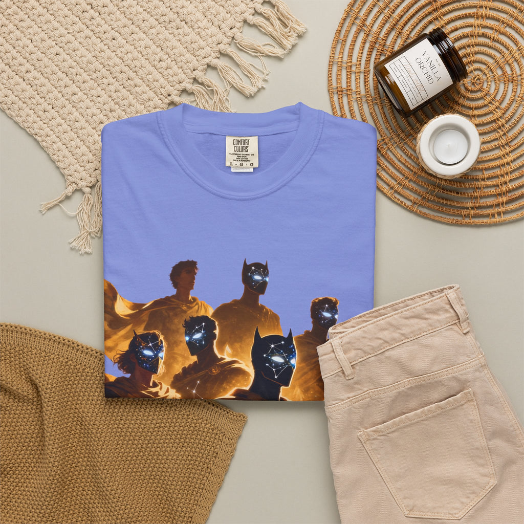 PRB Cosmic Heroes Graphic Tee (Golden Cloaks & Starry Faces) by Power Runs Black