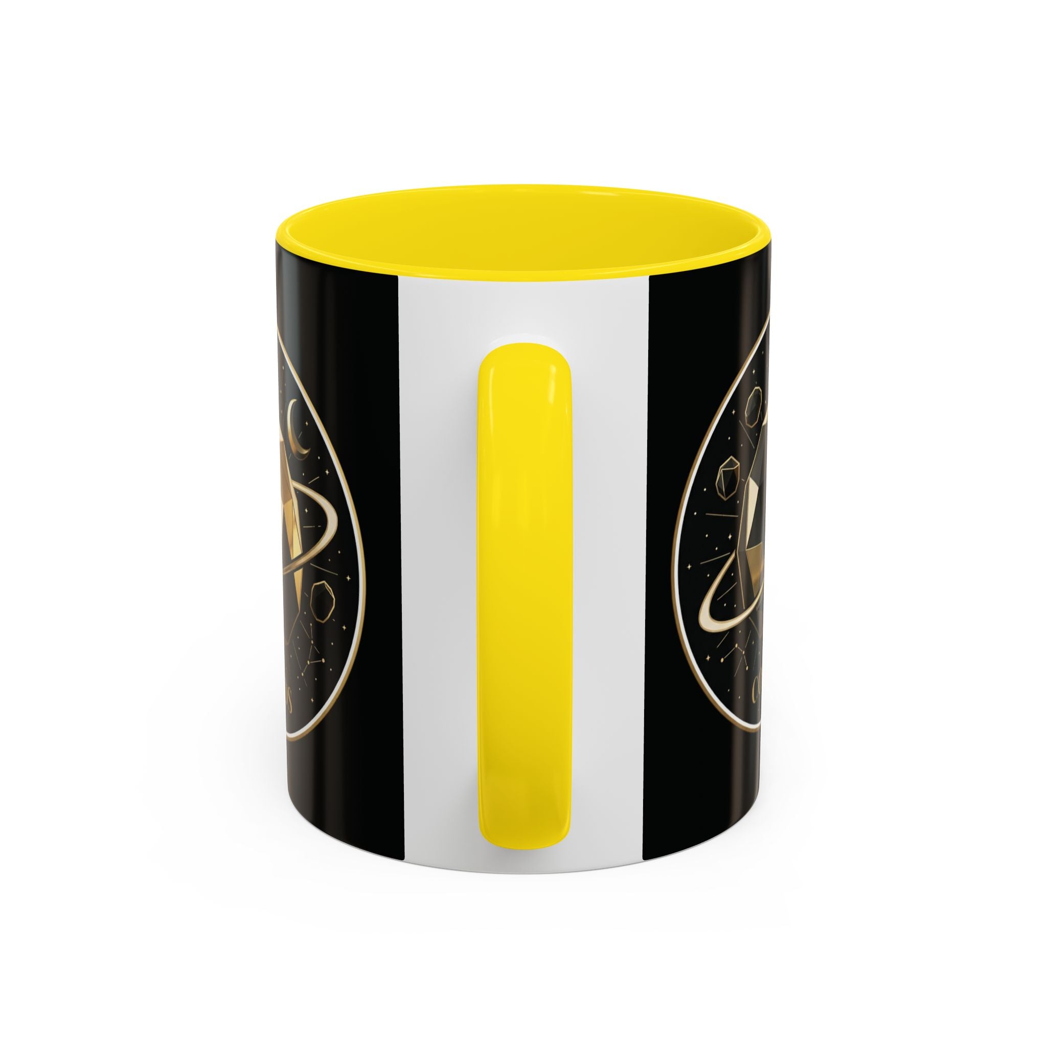 PRB Gold Cosmos Design Accent Coffee Mug | The Break, Planet Illustration by Printify