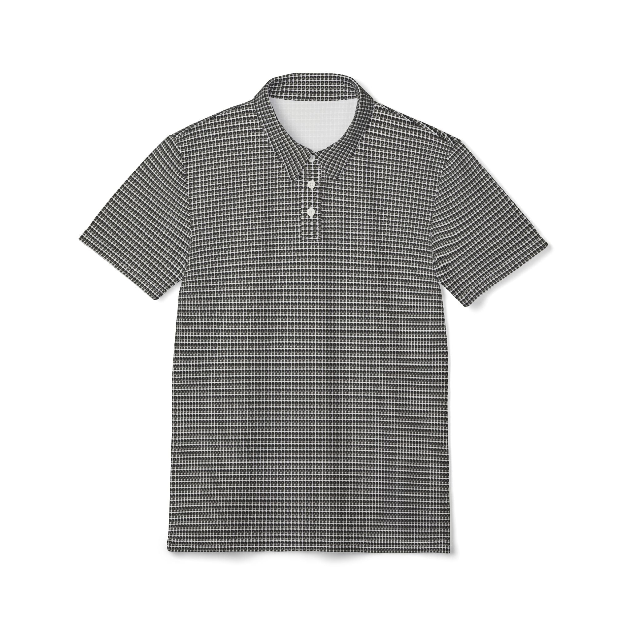 PRB Houndstooth Polo Shirt — Classic Black & White Patterned Golf Polo by Printify