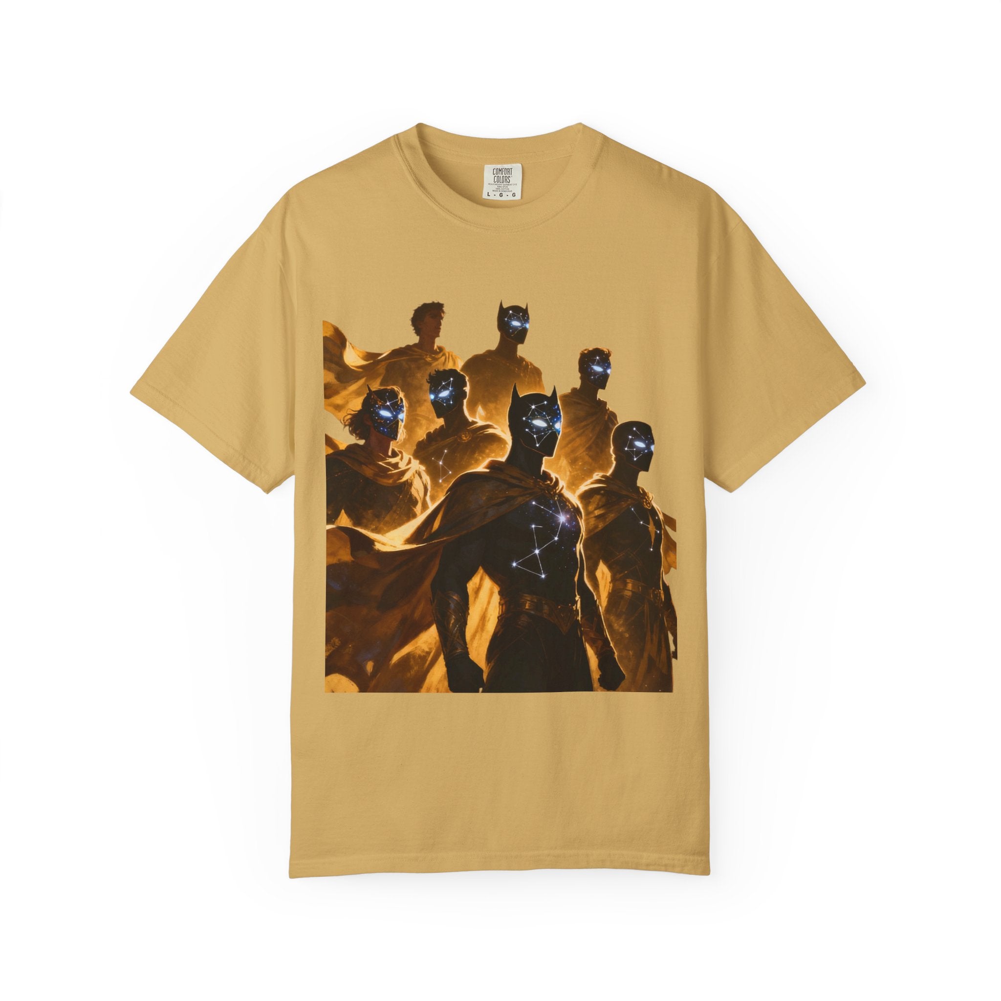PRB Cosmic Heroes Graphic Tee (Golden Cloaks & Starry Faces) by Power Runs Black