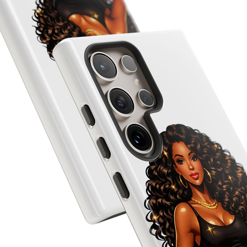 Pretty Rich Bitch by PRB Curly Hair Phone Case by Power Runs Black