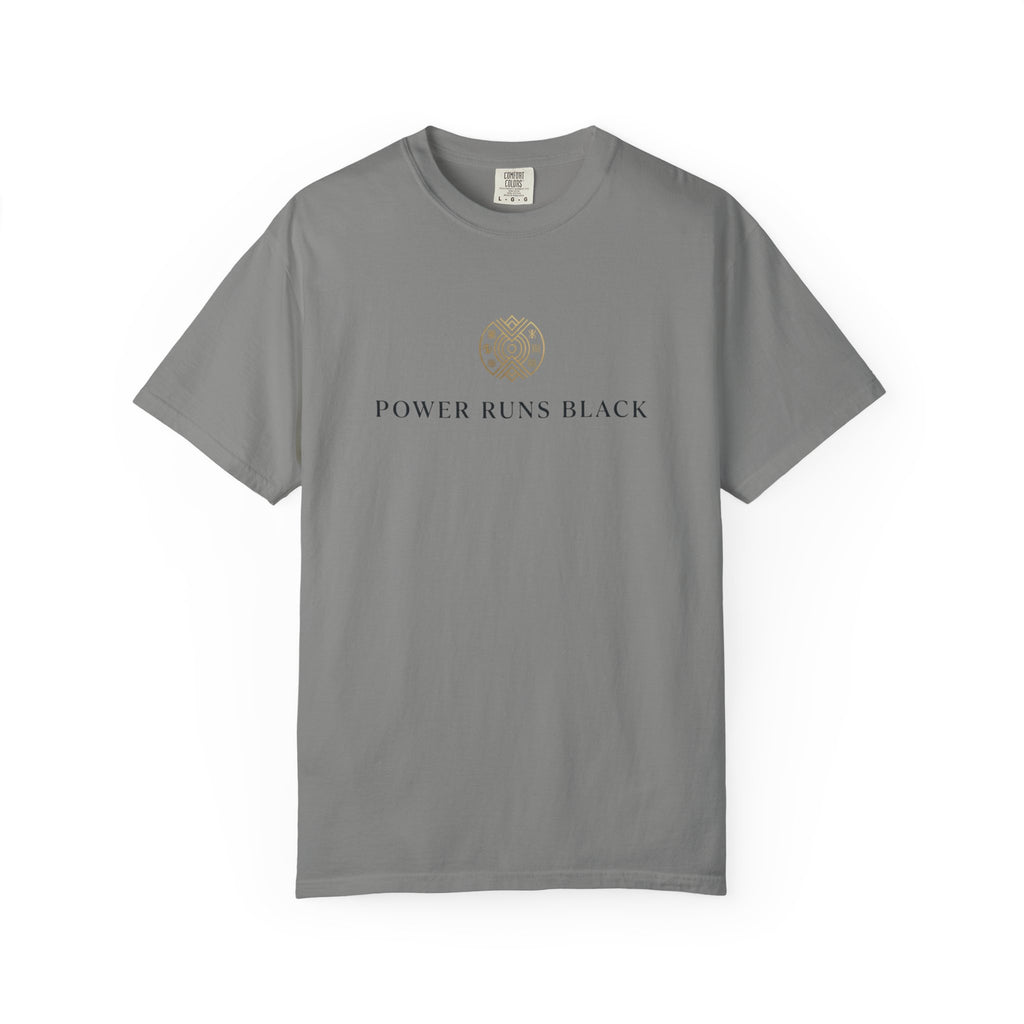 Power Runs Black PRB Graphic T-Shirt — Minimal Emblem Tee by Power Runs Black