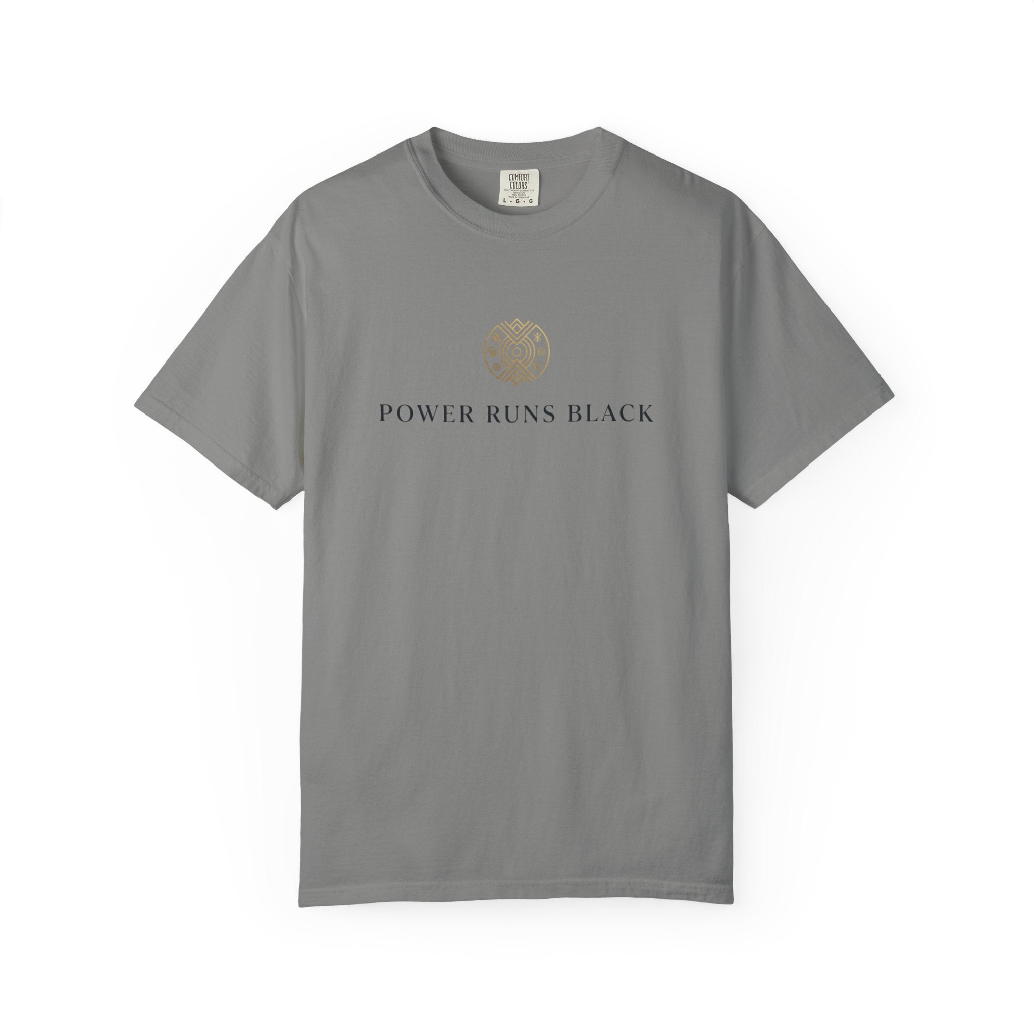 Power Runs Black PRB Graphic T-Shirt — Minimal Emblem Tee by Power Runs Black