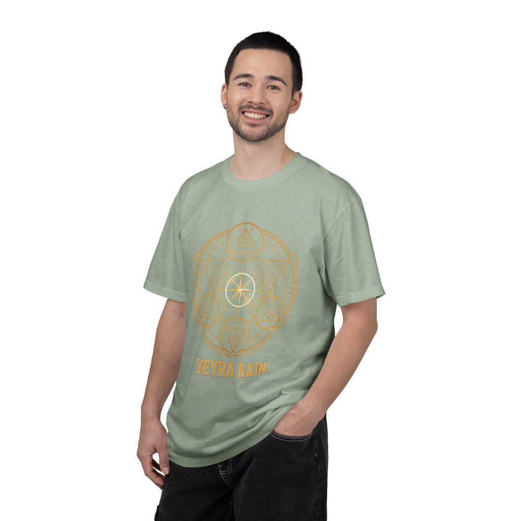 Power Runs Black PRB — Veyra Kain Geometric Sigil Tee with “Too Much Becomes Ruin” Graphic T-Shirt by Printify