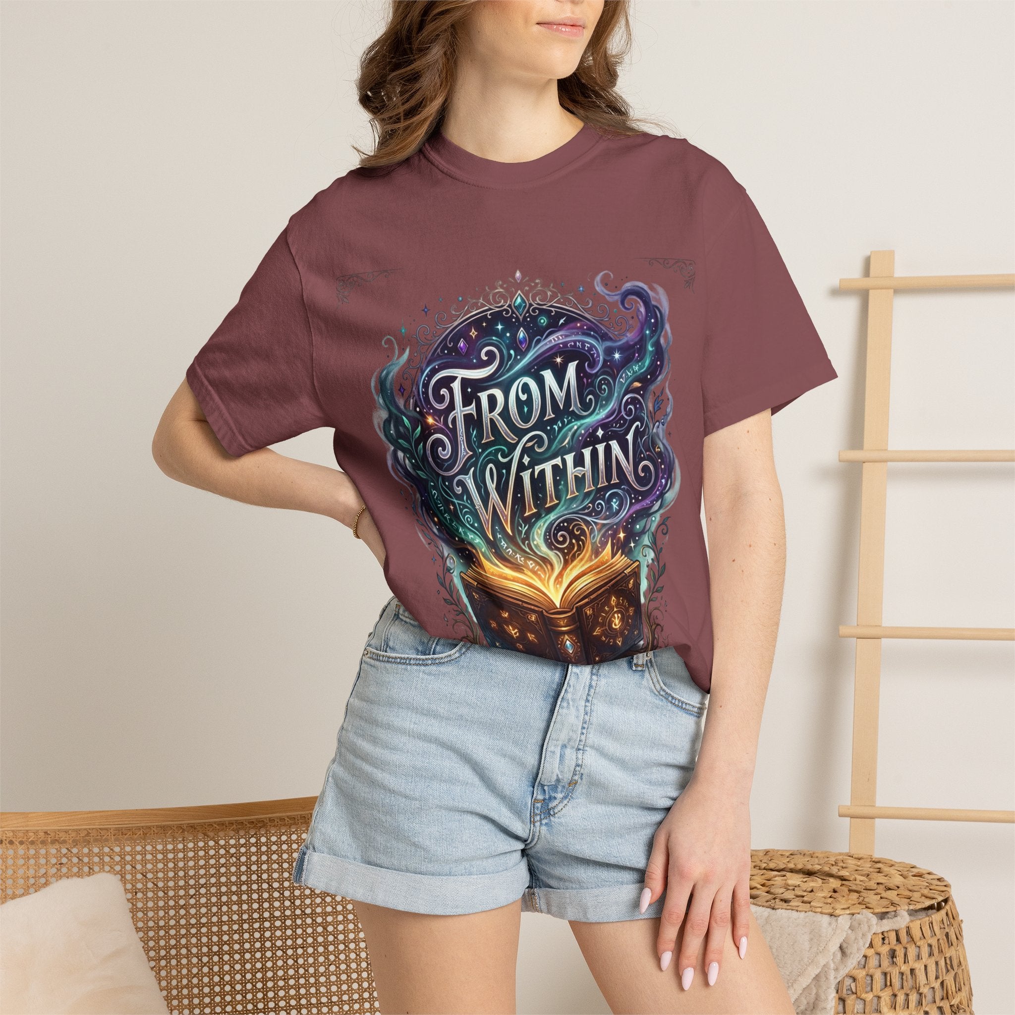 PRB From Within Magic Book T-Shirt — Fantasy Illustrated Graphic Tee by Power Runs Black