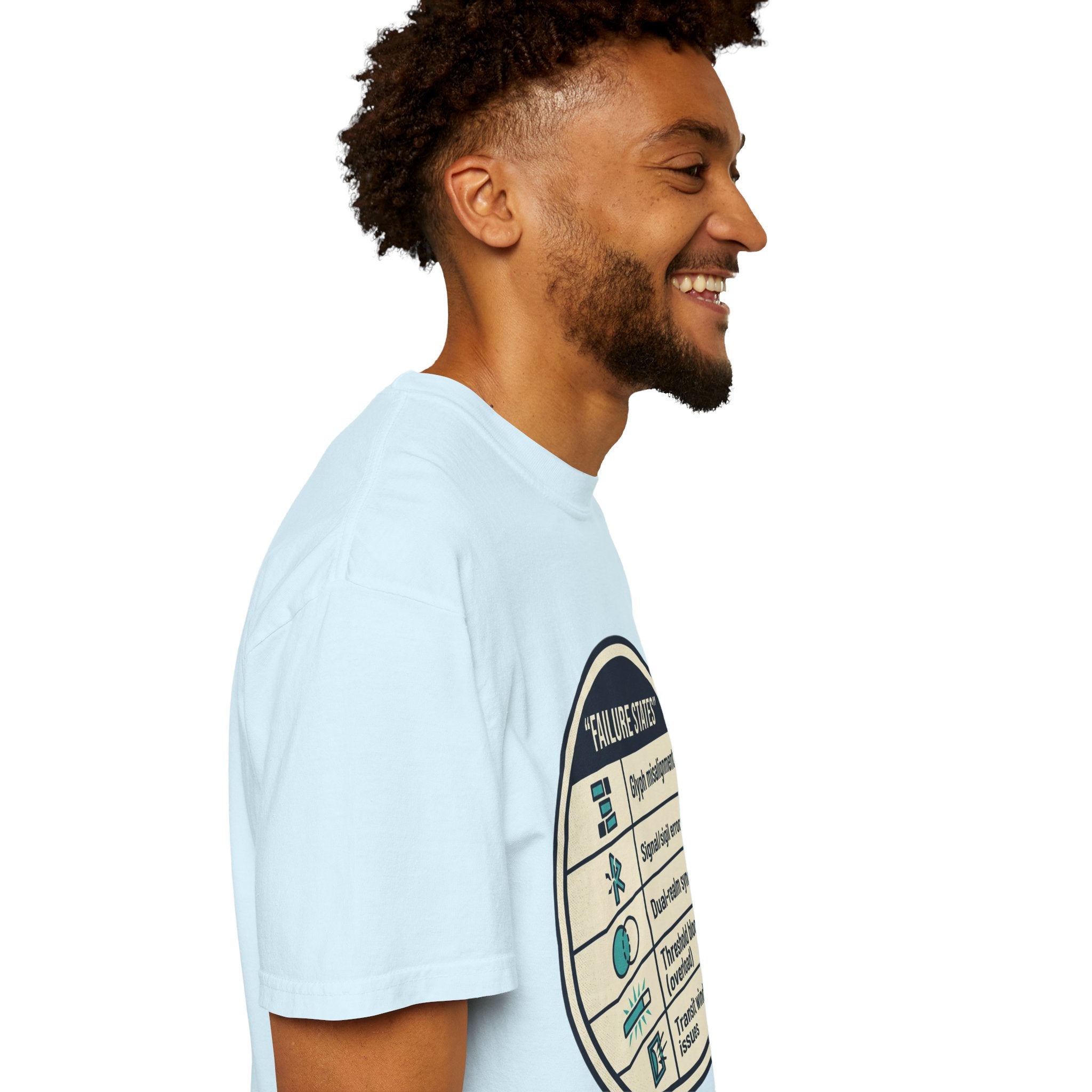 Power Runs Black PRB Failure States T-Shirt — Sci‑Fi Status Badge Graphic Tee by Printify