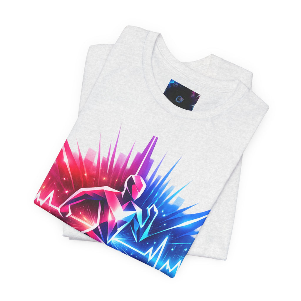Power Runs Black PRB Running Pulse Graphic Tee — Neon Runner Heartbeat Sports T‑Shirt by Power Runs Black
