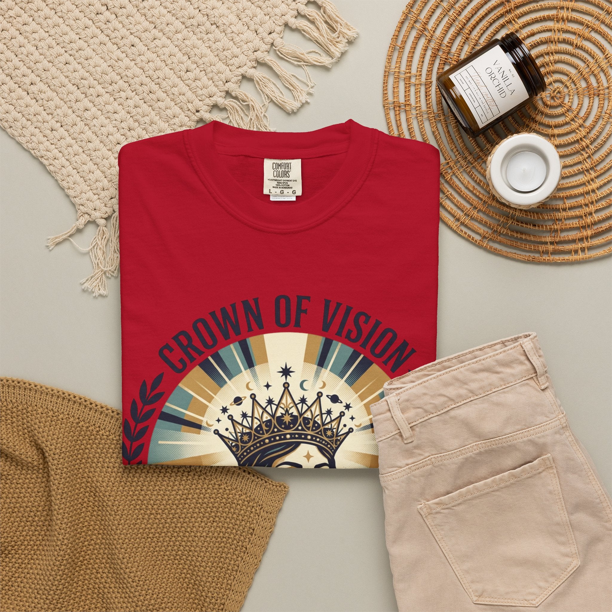 Power Runs Black Crown of Vision T-Shirt — Vintage Inspirational Graphic Tee by Printify