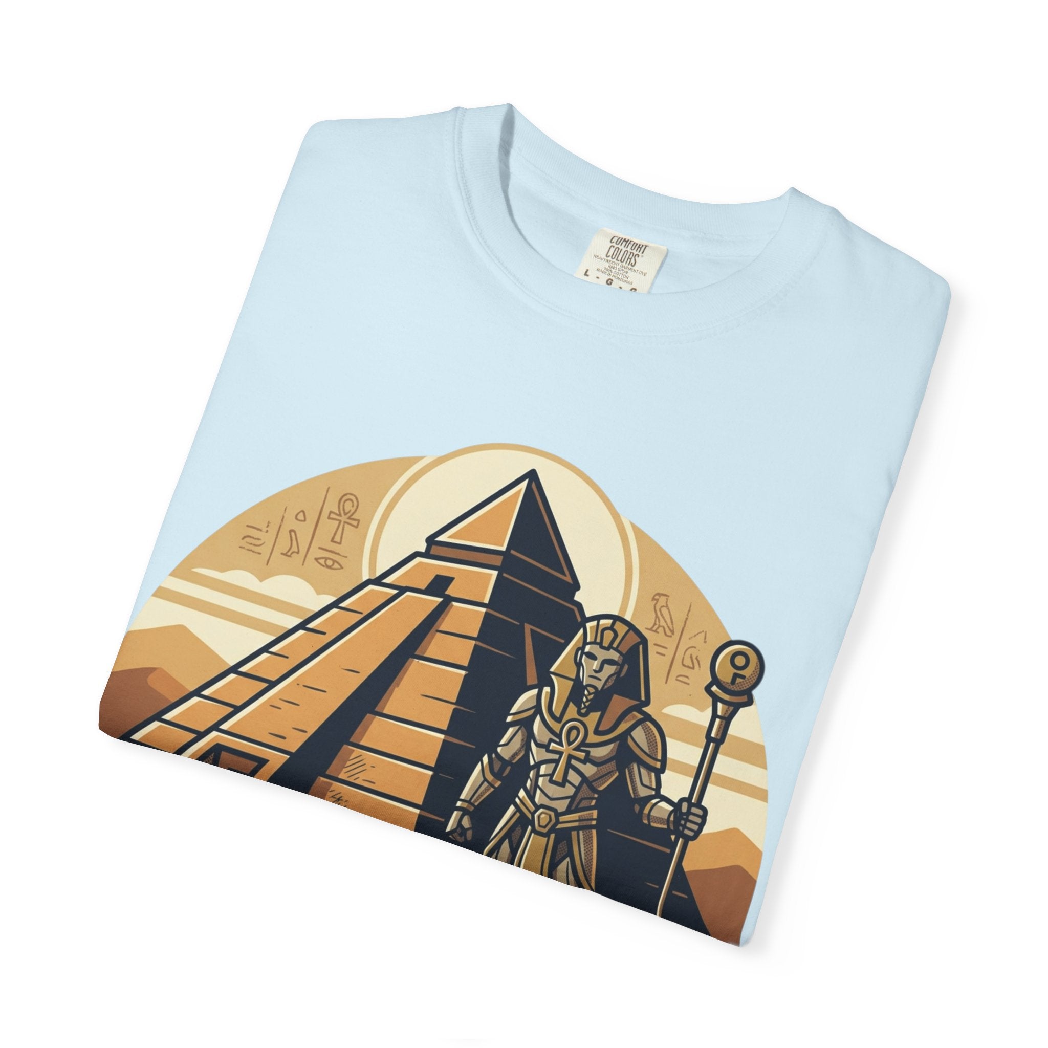 Power Runs Black PRB Guardian Unit T-Shirt — Egyptian Pyramid Sci‑Fi Graphic Tee by Power Runs Black