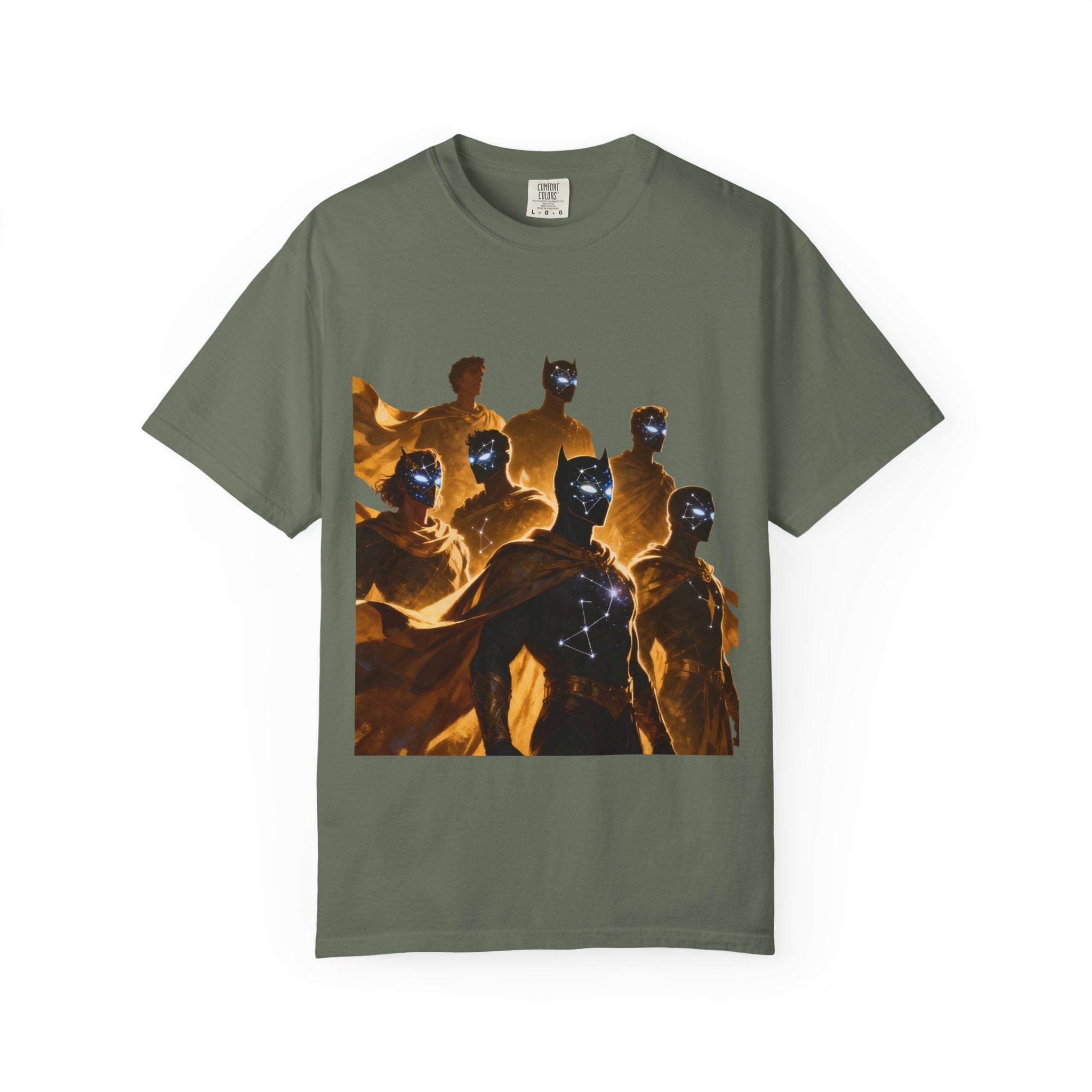 PRB Cosmic Heroes Graphic Tee (Golden Cloaks & Starry Faces) by Printify