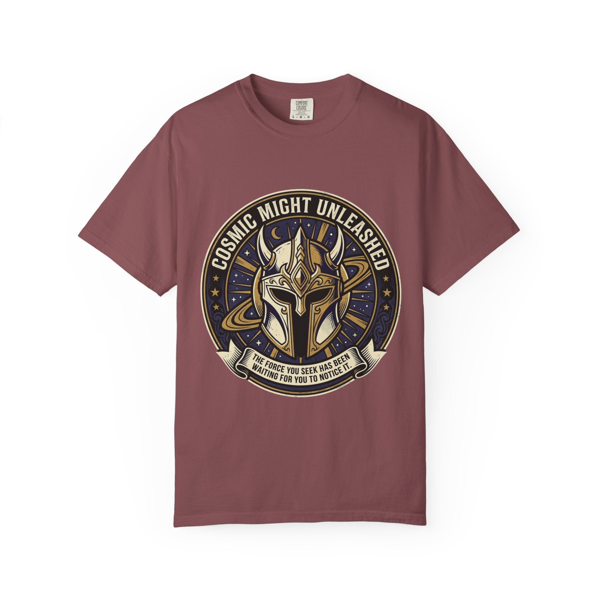PRB Starforged Flex Cosmic Might Unleashed T-Shirt — Mythic Helmet Graphic Tee by Power Runs Black