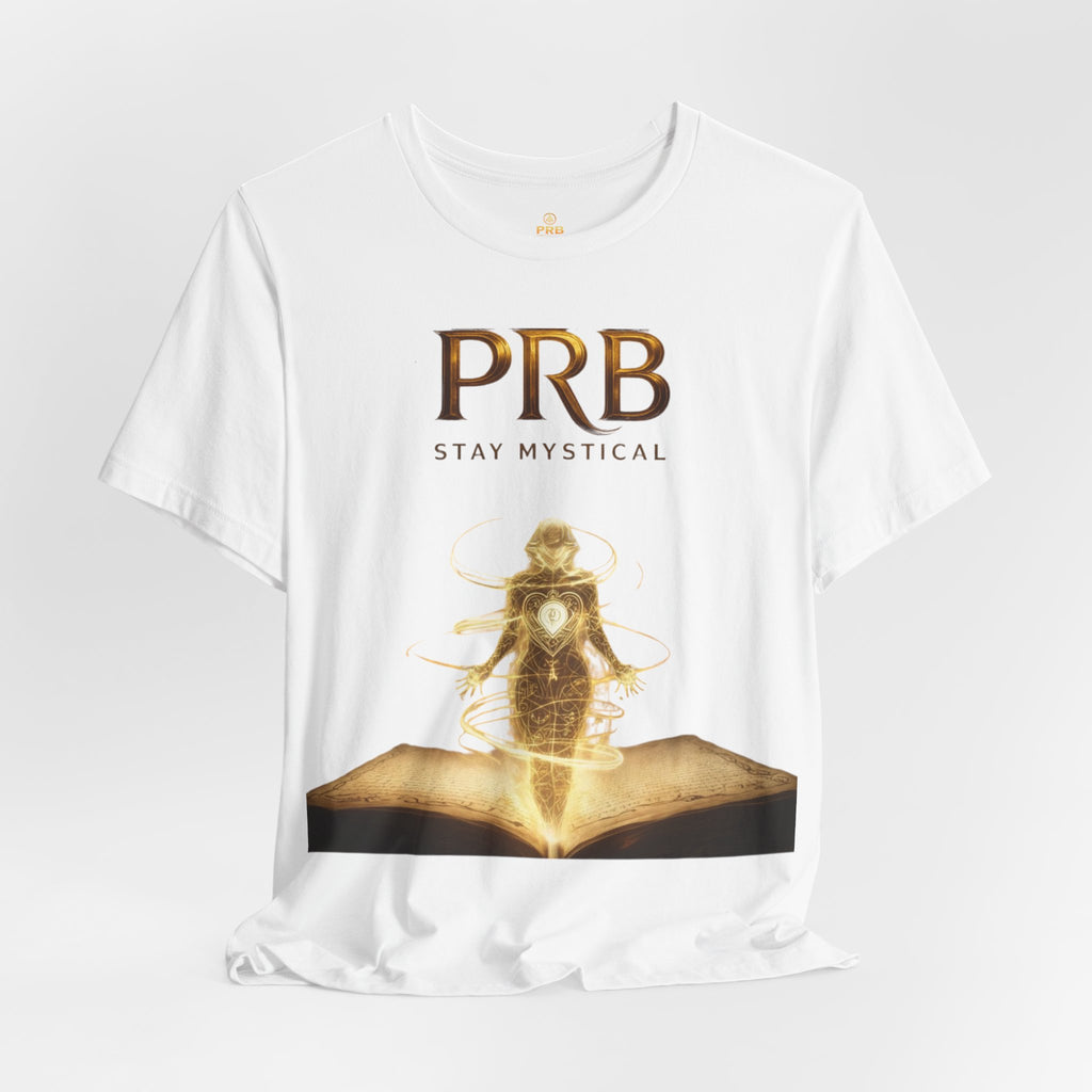 PRB Mystical Graphic Tee – "PRB Stay Mystical" Spiritual Book & Light Design by Power Runs Black