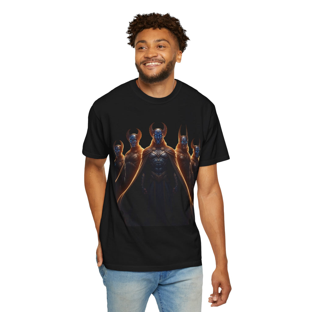 Power Runs Black PRB Dark Legion Graphic T-Shirt — Horned Warriors Fantasy Tee by Power Runs Black
