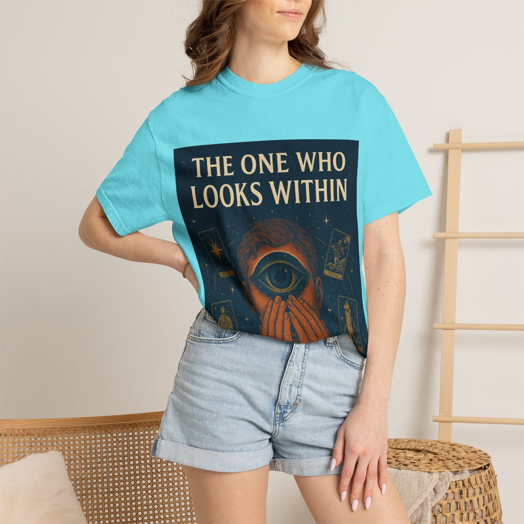PRB Tarot Eye T-Shirt — "The One Who Looks Within" Mystical Graphic Tee by Power Runs Black