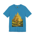 PRB Golden Fantasy Castle Tee | Magical Kingdom Illustration, Fairytale Scene by Power Runs Black