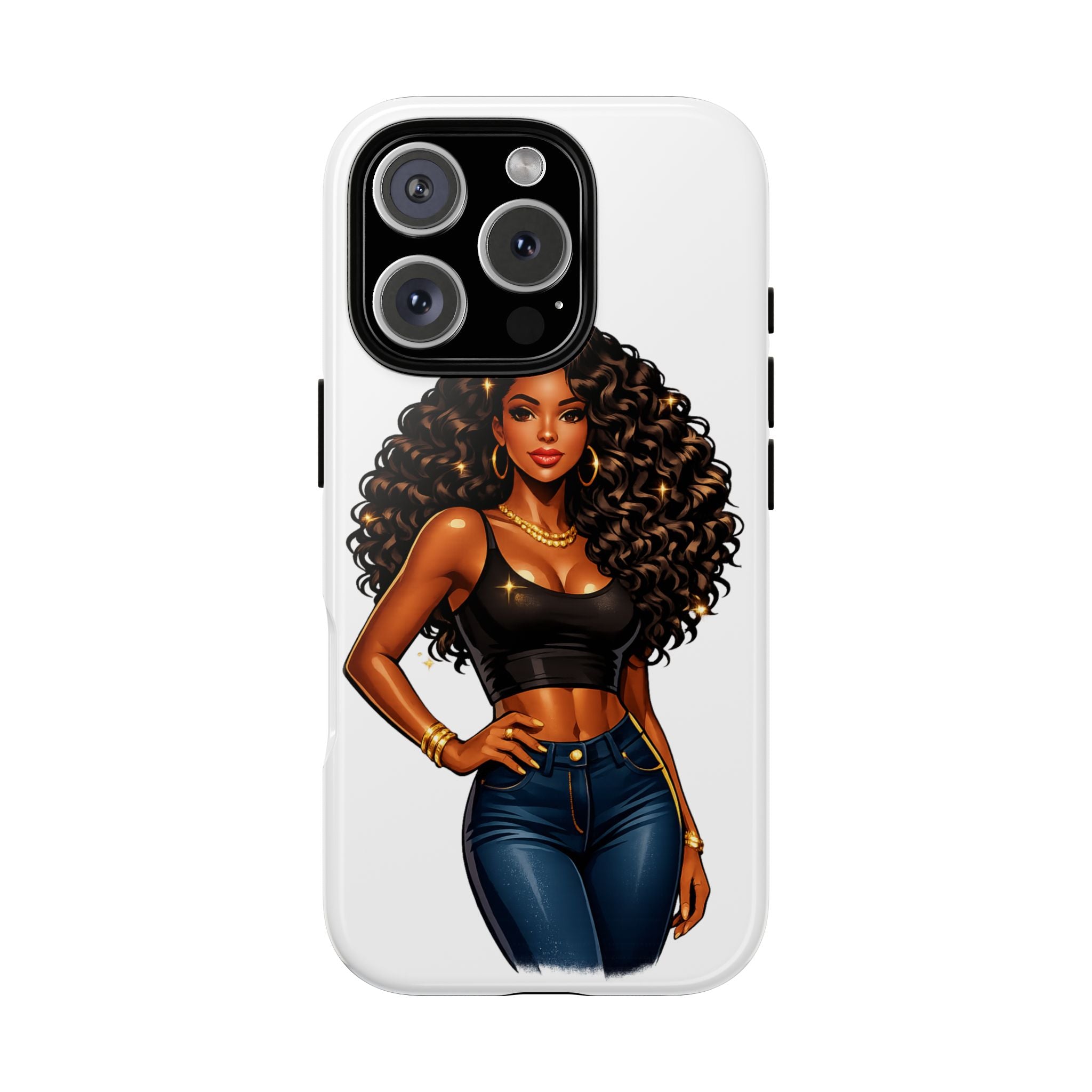 Pretty Rich Bitch by PRB Curly Hair Phone Case by Printify