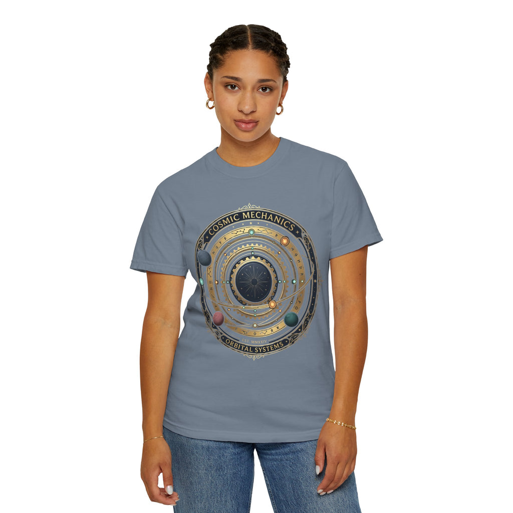 PRB Cosmic Mechanics Solar System Graphic T-Shirt | Planetary Orbit Tee by Printify